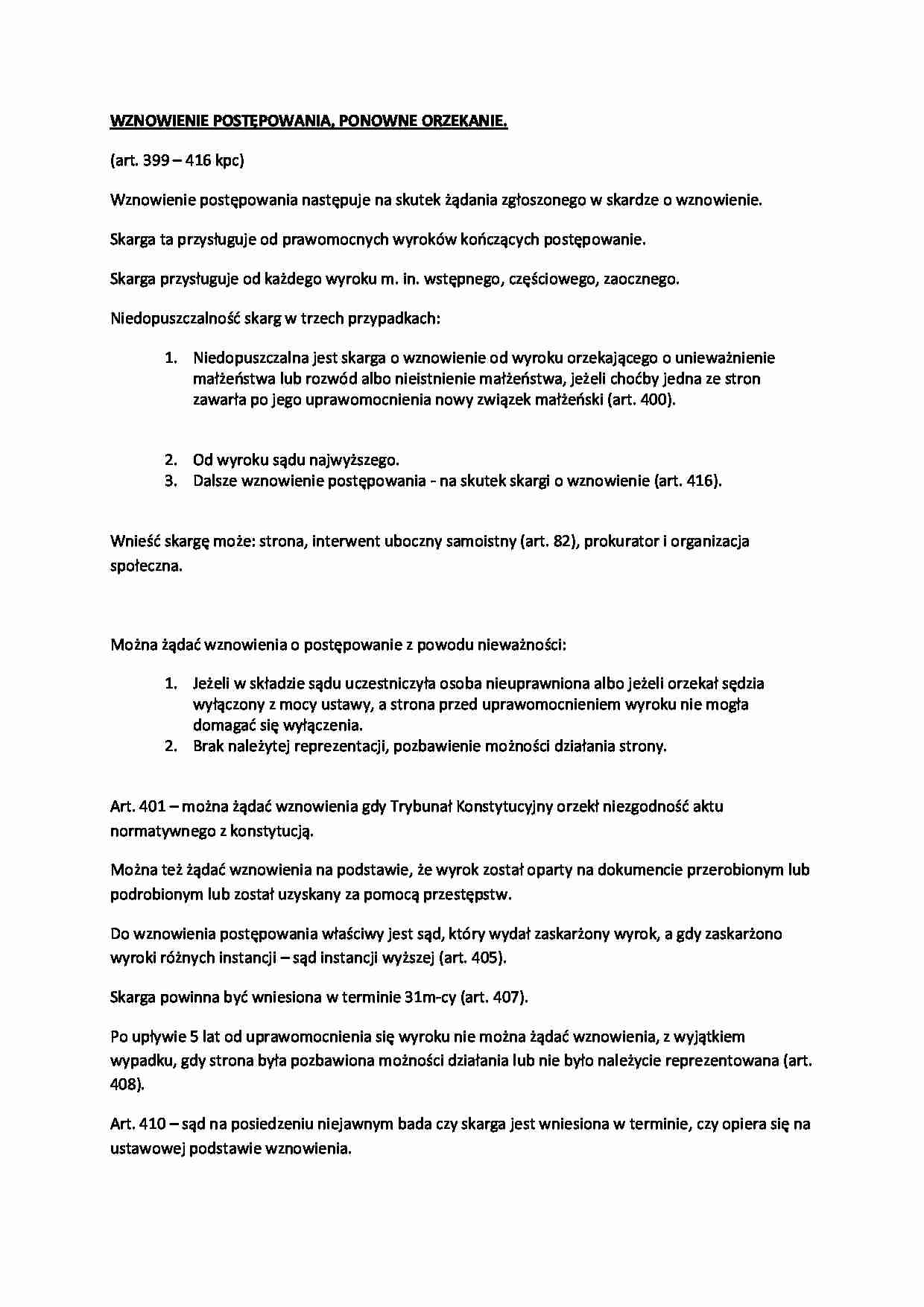 Wznowienie postępowania - omówienie - strona 1