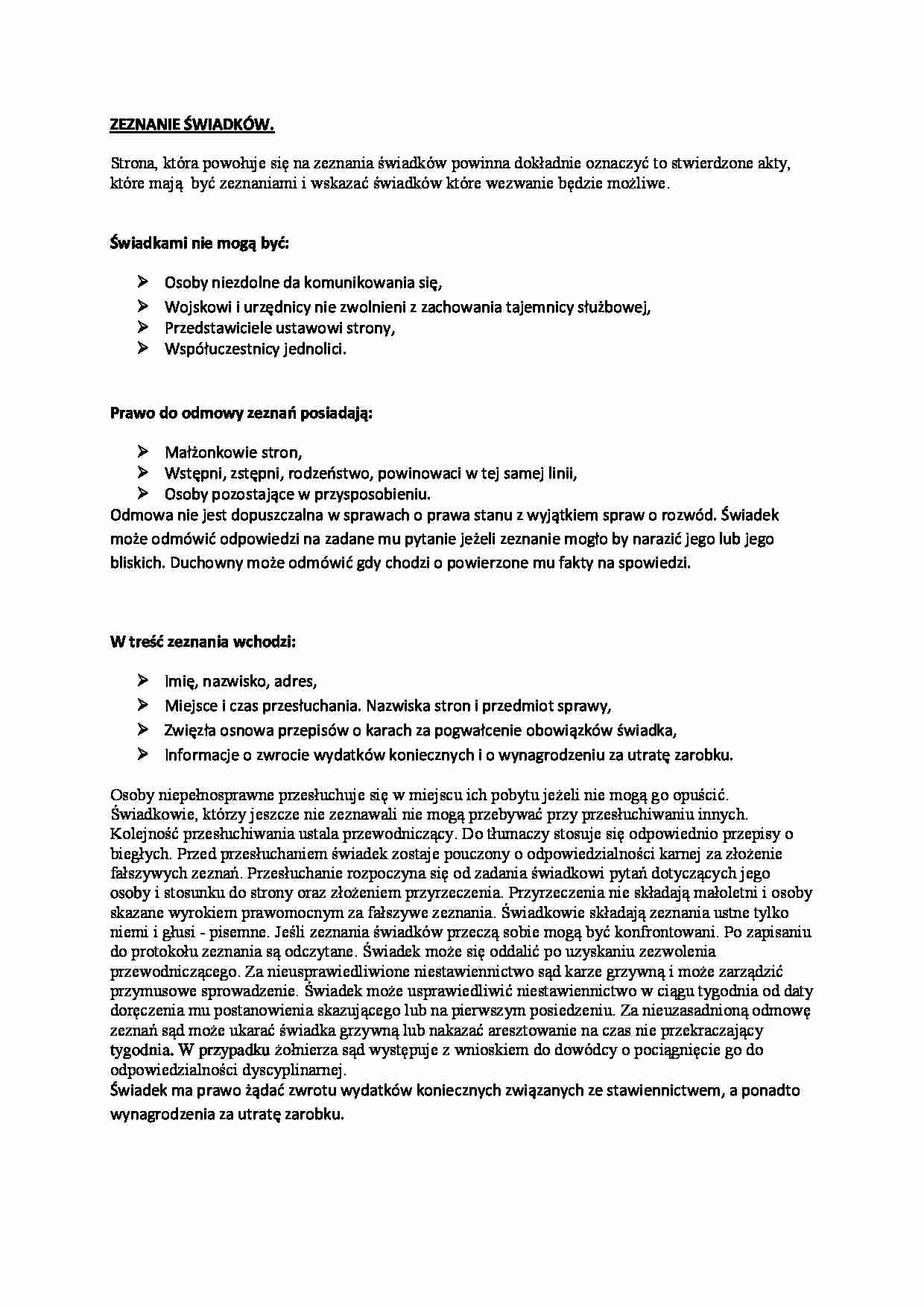 Zeznania świadków - omówienie - strona 1