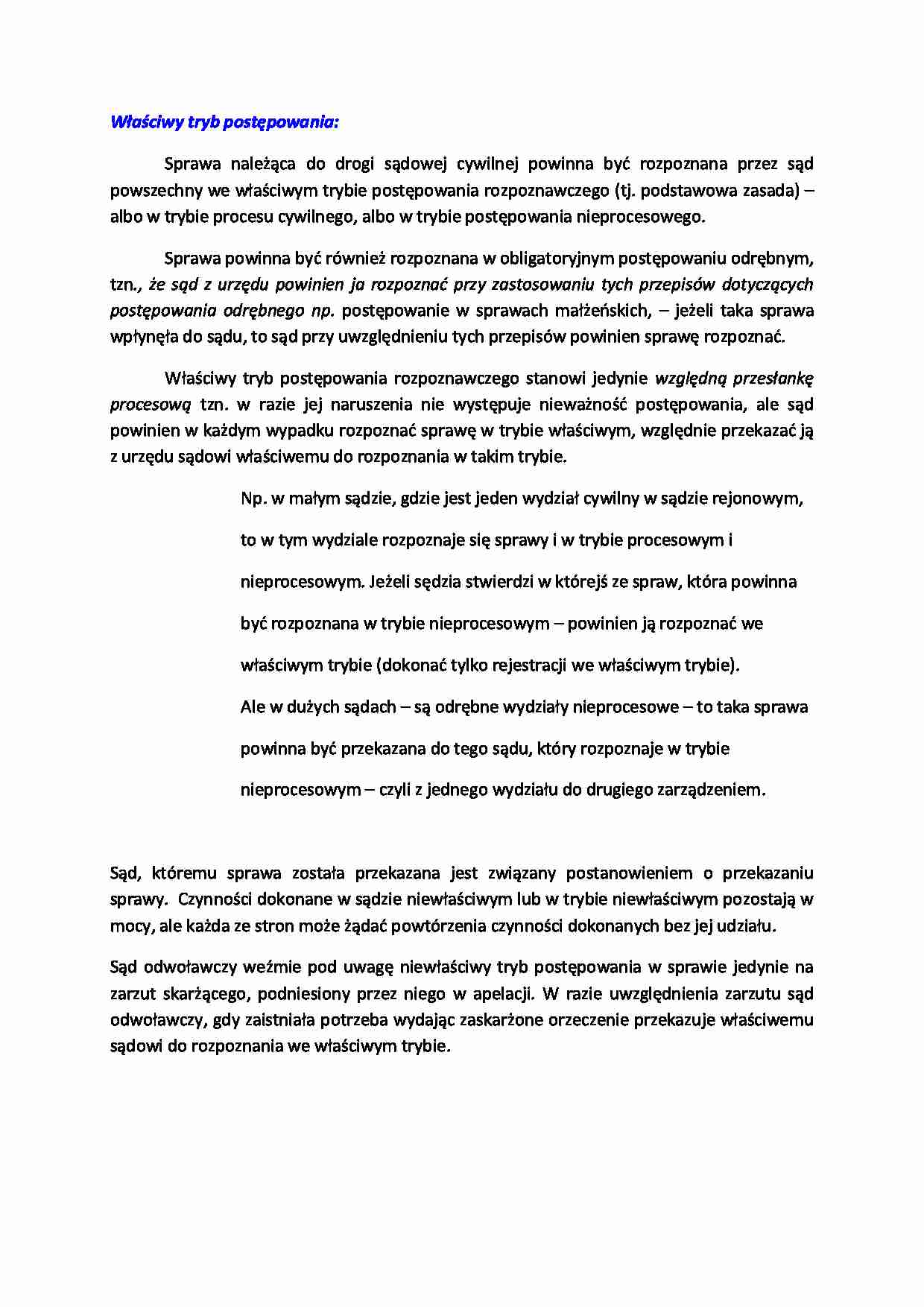 Tryb postępowania - omówienie - strona 1