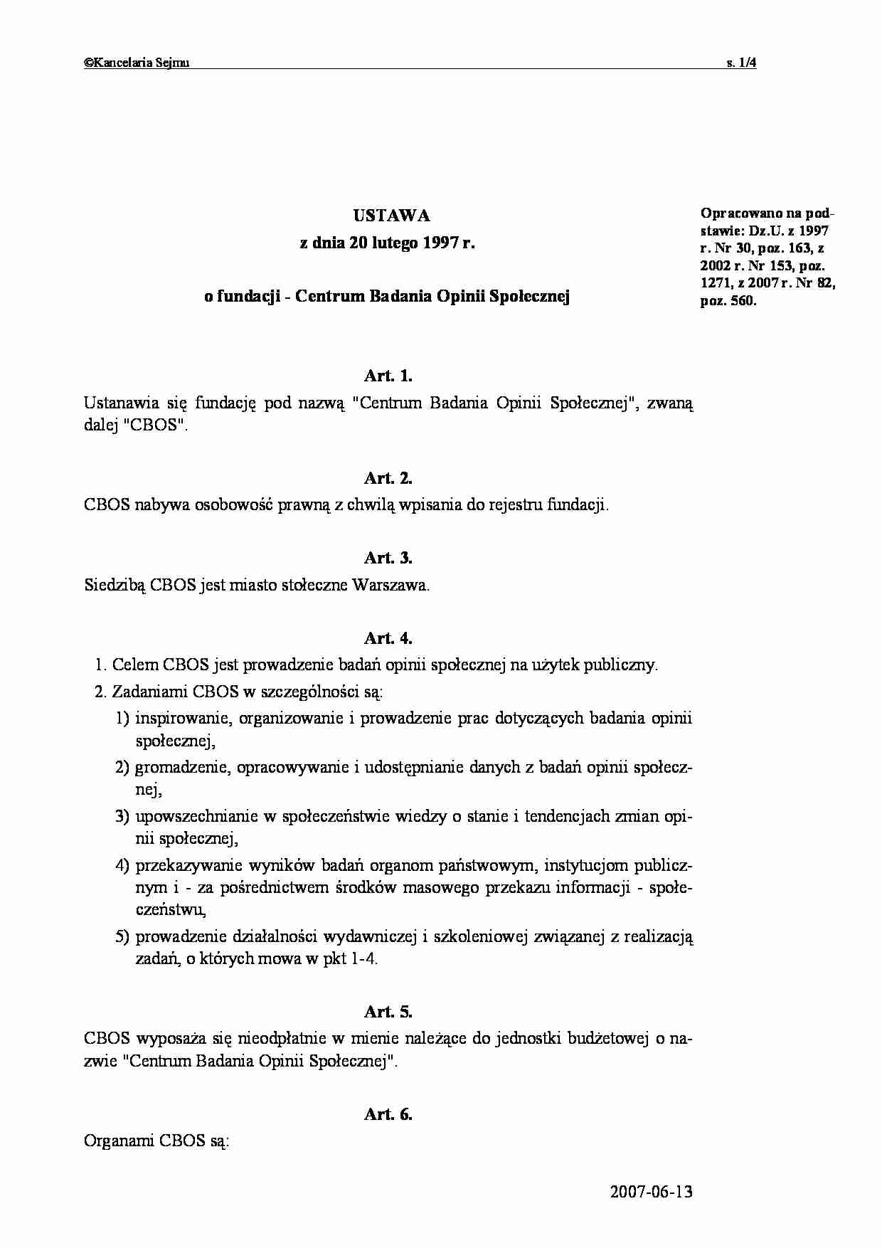 Centrum badania opinii społecznej - omówienie - strona 1
