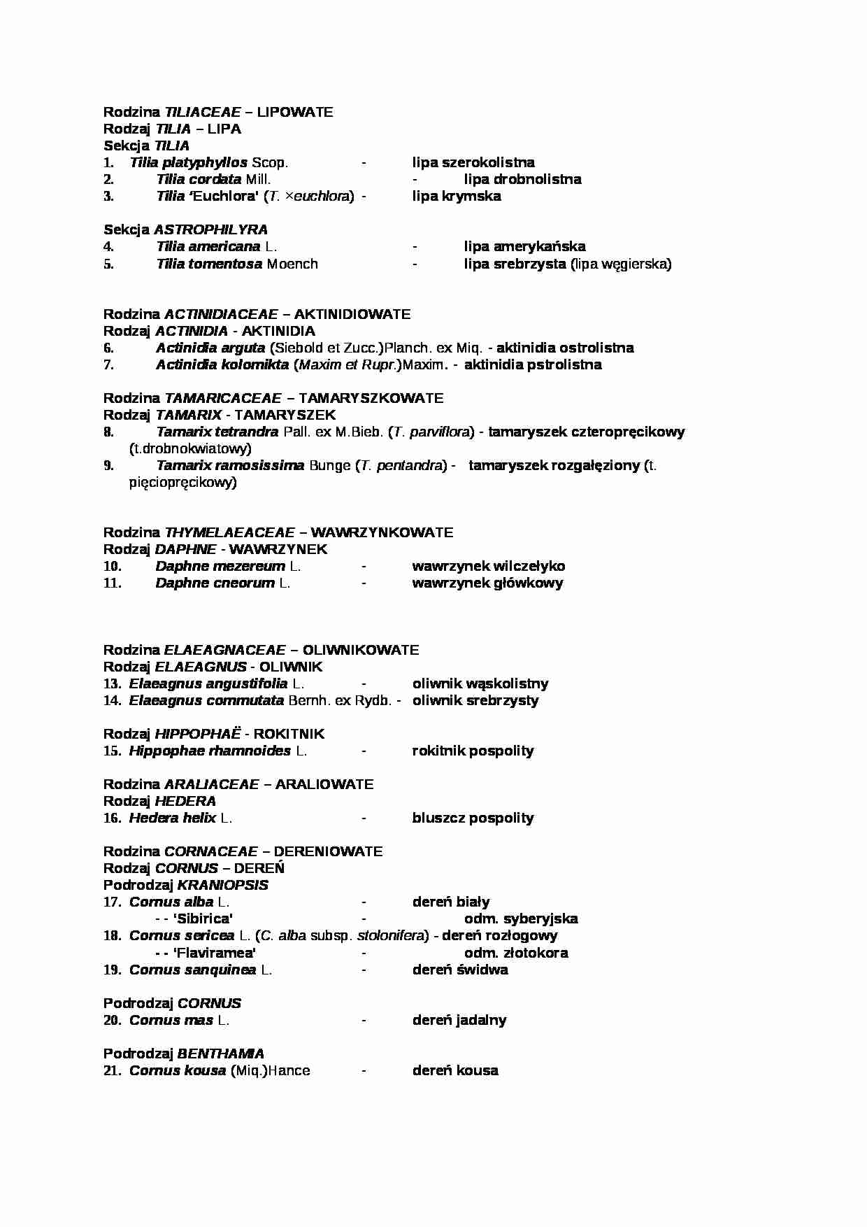 Rodzina tiliaceae - wykład - strona 1