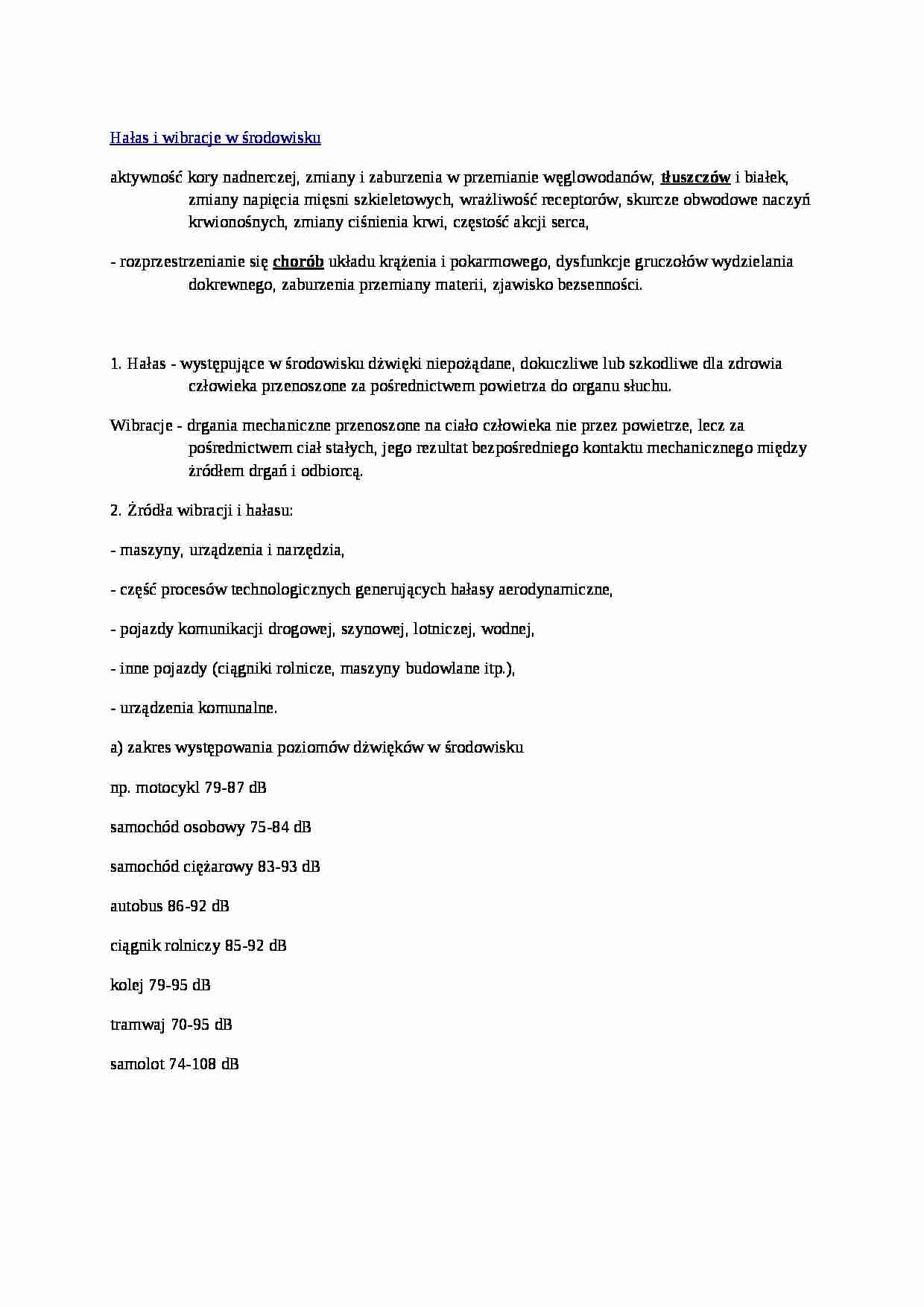 Wykład - hałas i wibracje w środowisku, sem I - strona 1