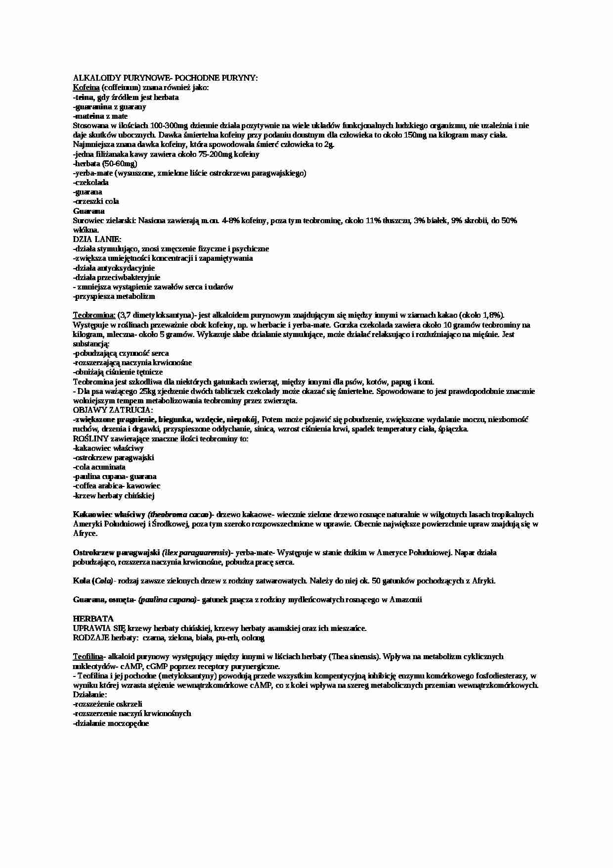 Wykład - alkaloidy purynowe - strona 1