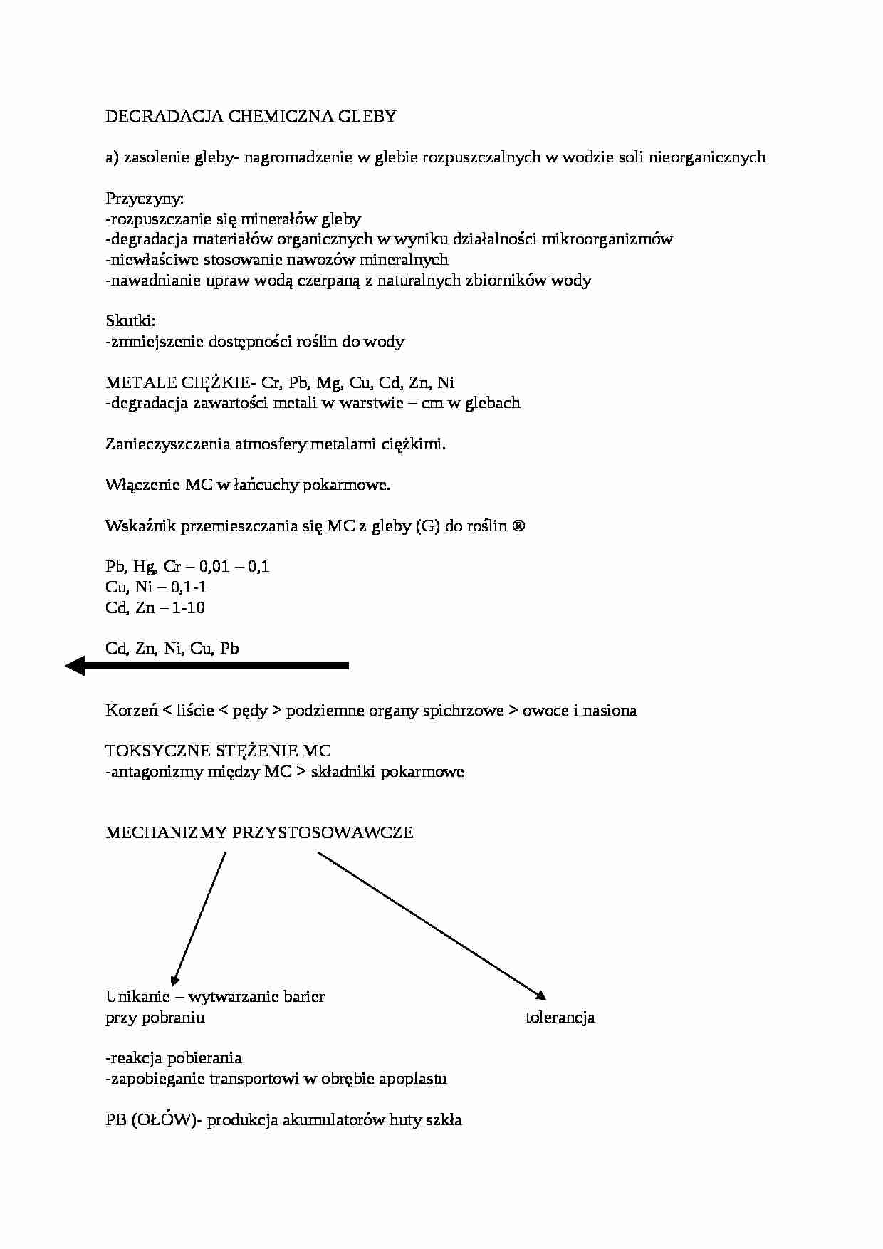 Wykład - degradacja chemiczna gleby, sem II - strona 1