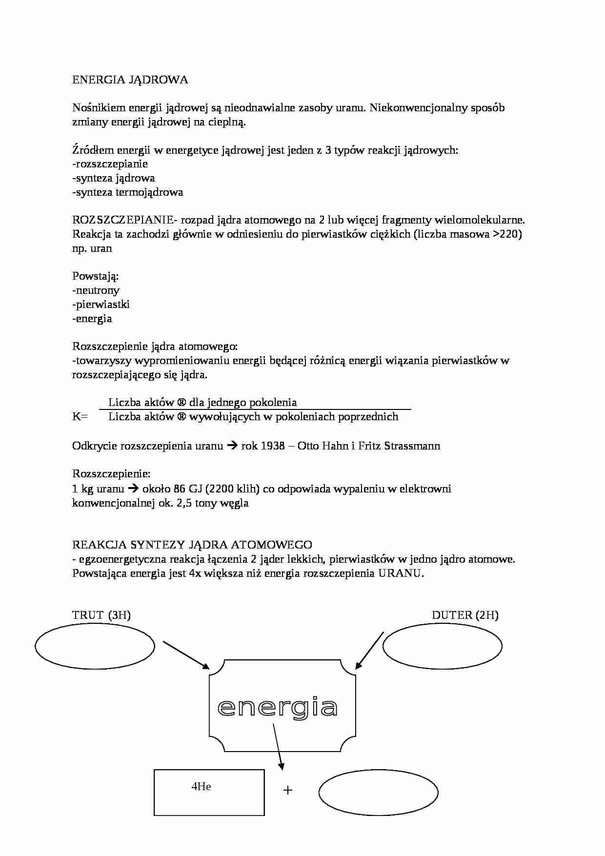 Energia jądrowa - wykład, sem II - strona 1