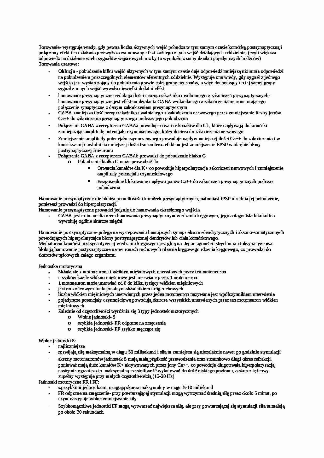 Wykład - torowanie, sem IV - strona 1