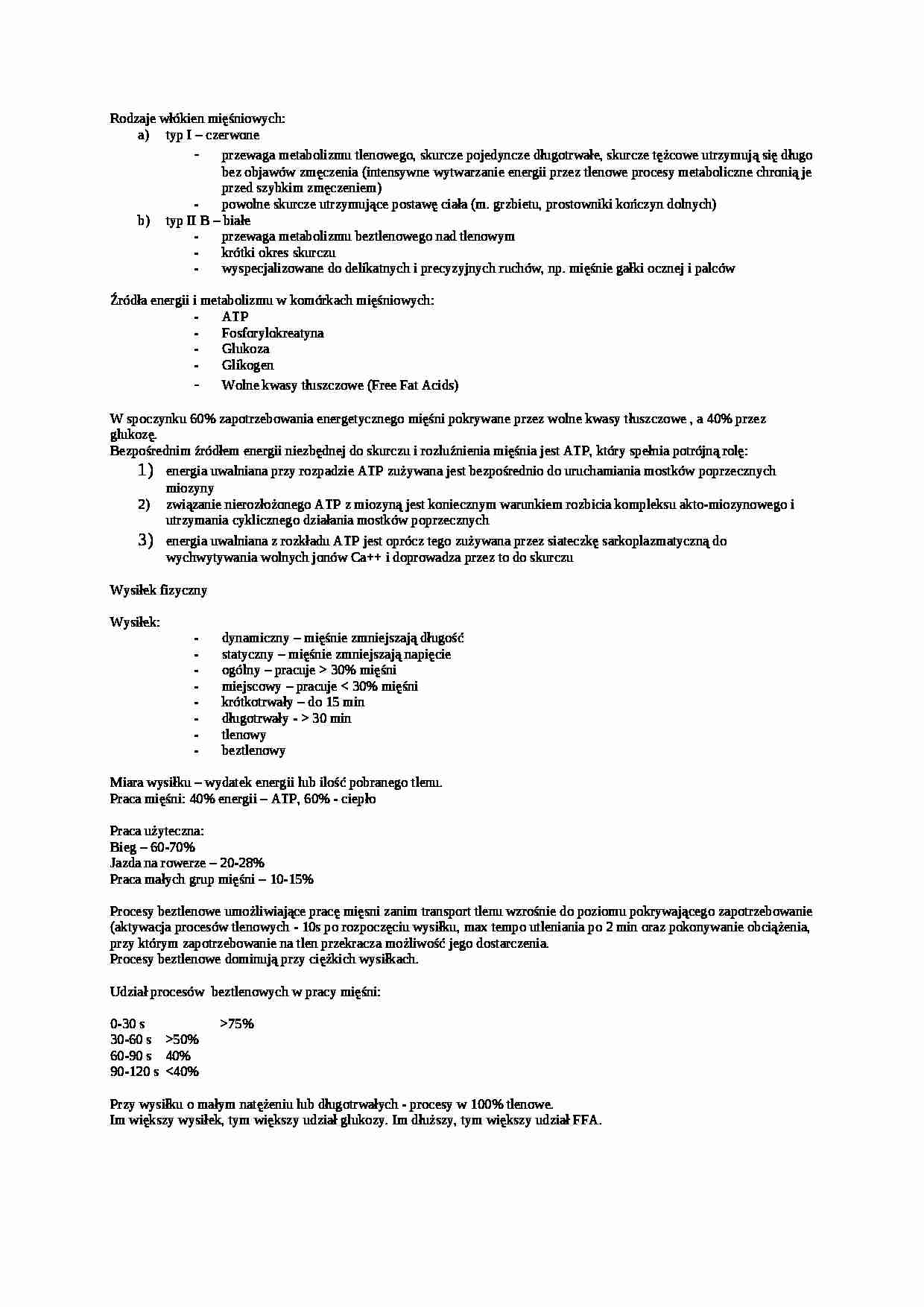 Wykład - włókna mięśni, sem IV - strona 1