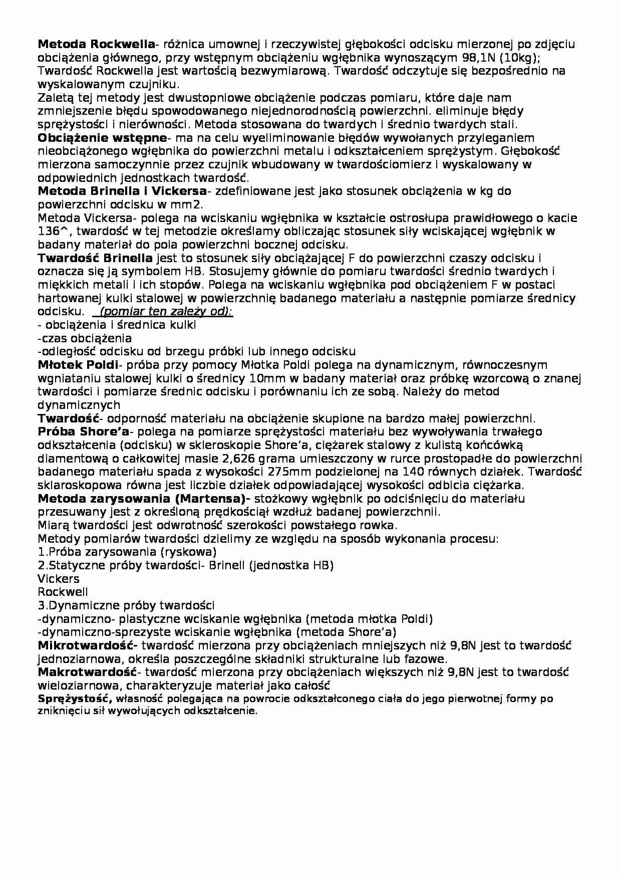 Wykład - twardość, sem IV - strona 1