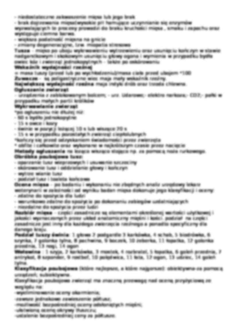 Mięso - wykład - definicja, rodzaje, sem IV - strona 2