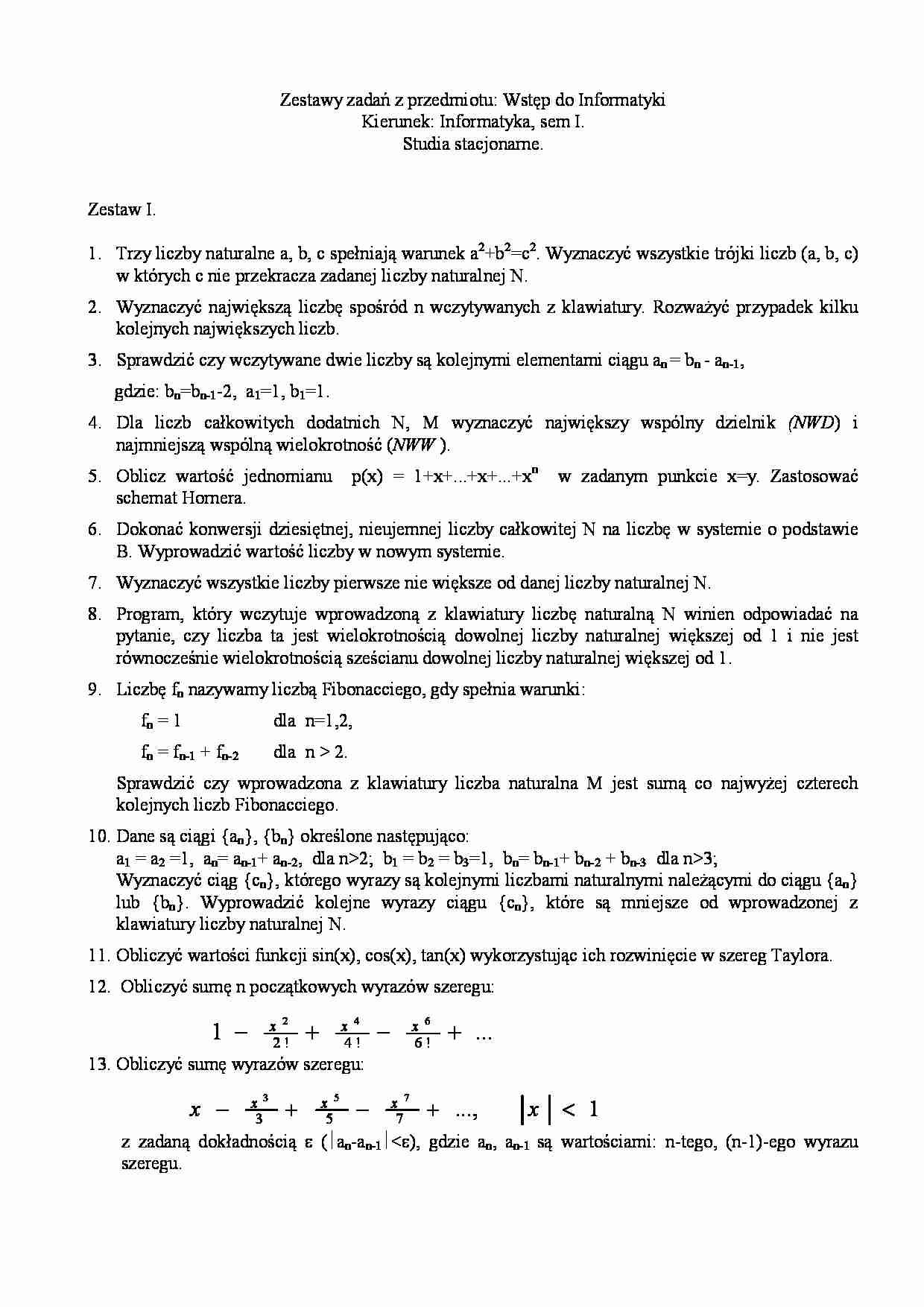 Wstęp do Informatyki - strona 1