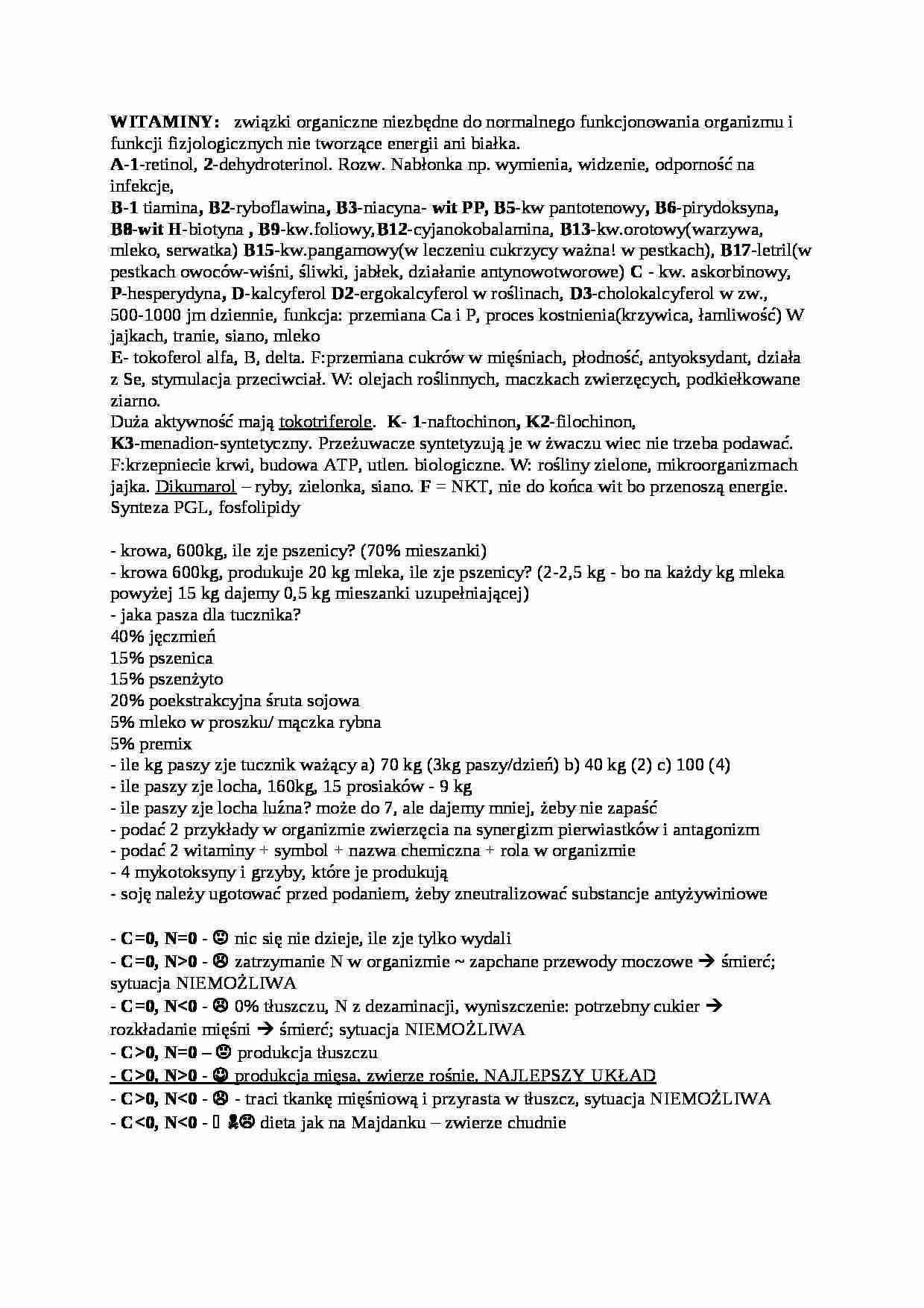 Wykład - witaminy, sem IV - strona 1