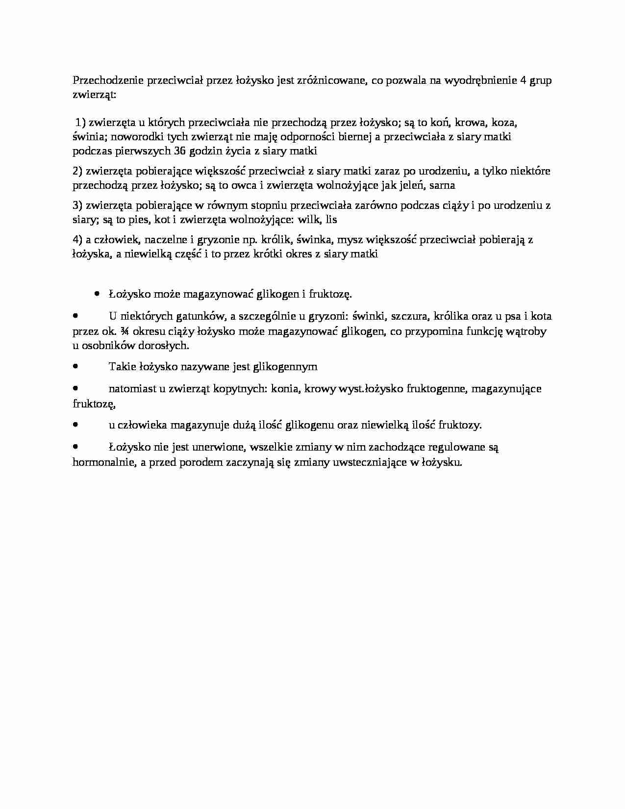 Wykład - funkcje przechodzenie przeciwciał przez łożysko - strona 1