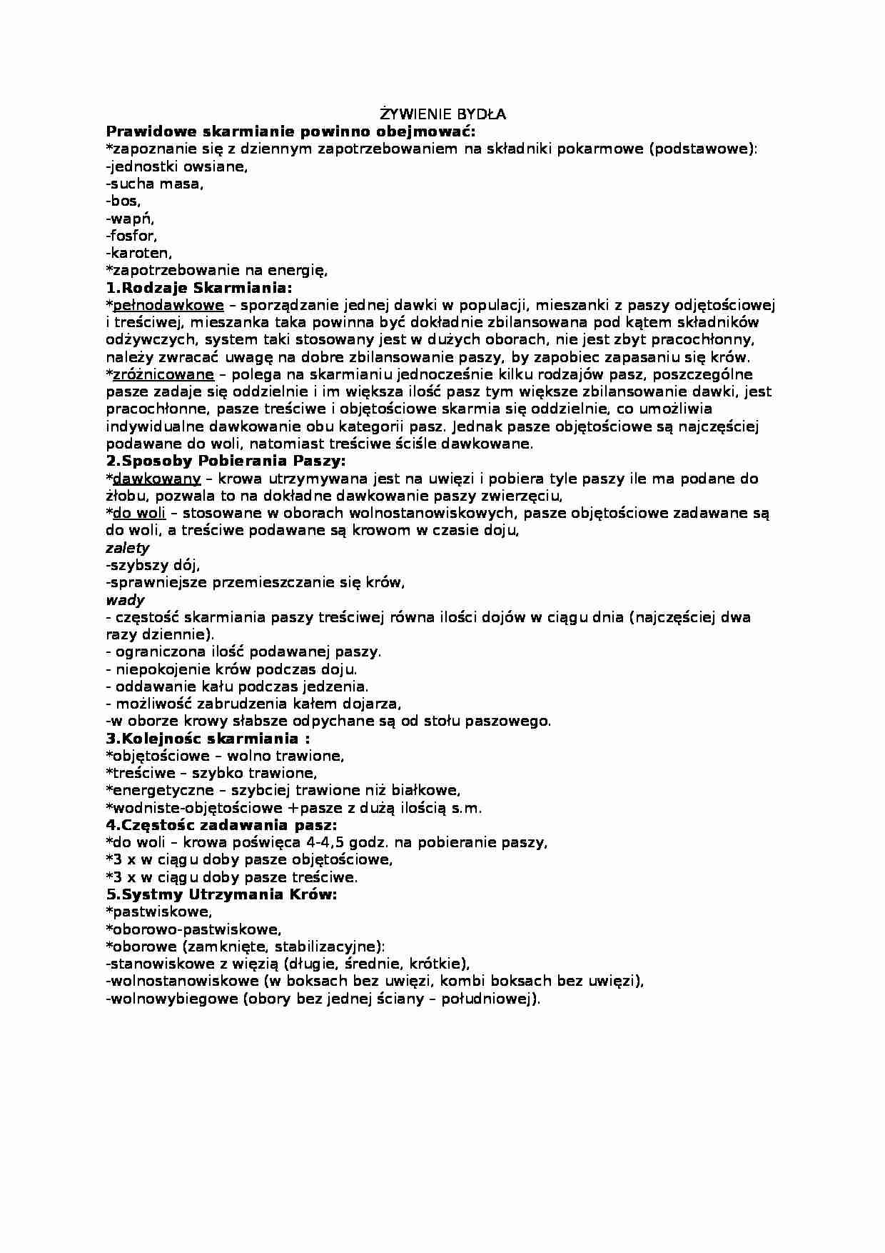 Wykład - żywienie bydła, sem II - strona 1