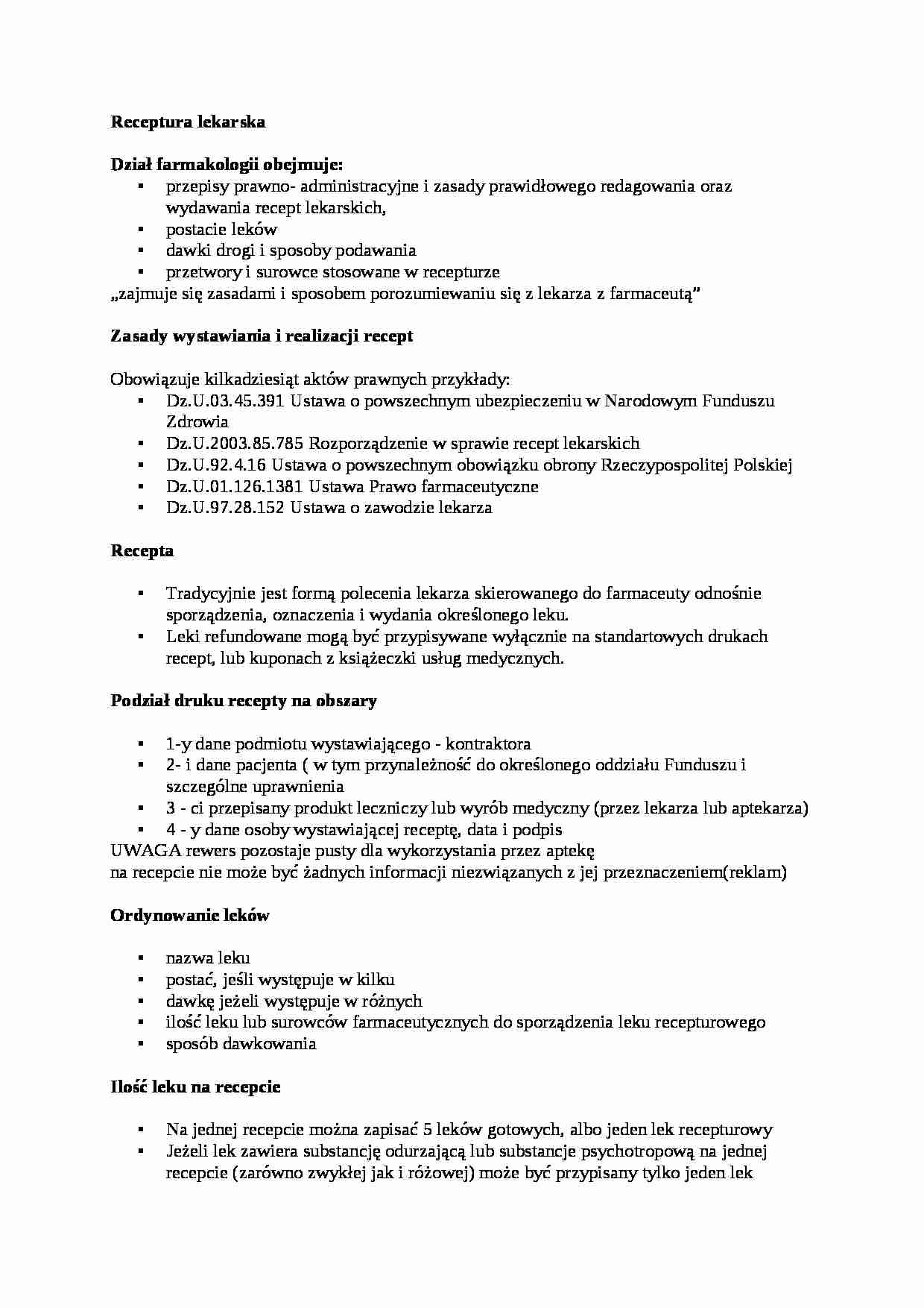 Farmakologia - receptura - strona 1