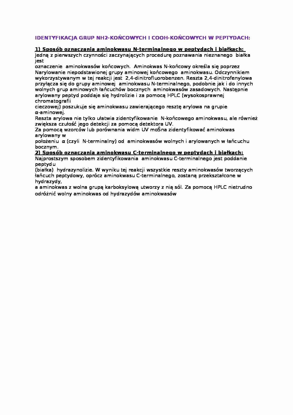 Budowa, identyfikacja grup NH2 - wykład - strona 1