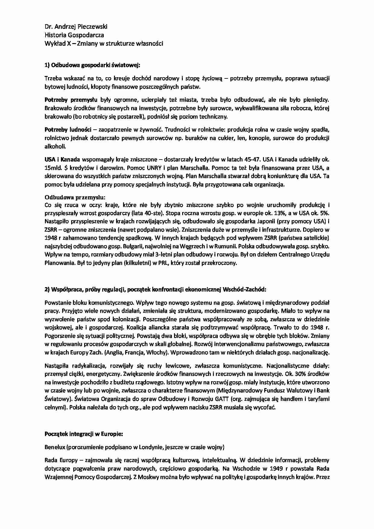 Zmiany w strukturze własności-wykład - strona 1