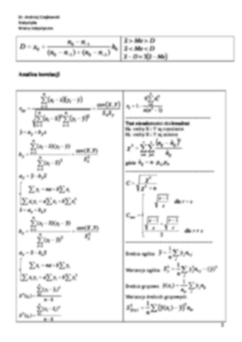  Statystyka - Wzory statystyczne - strona 2