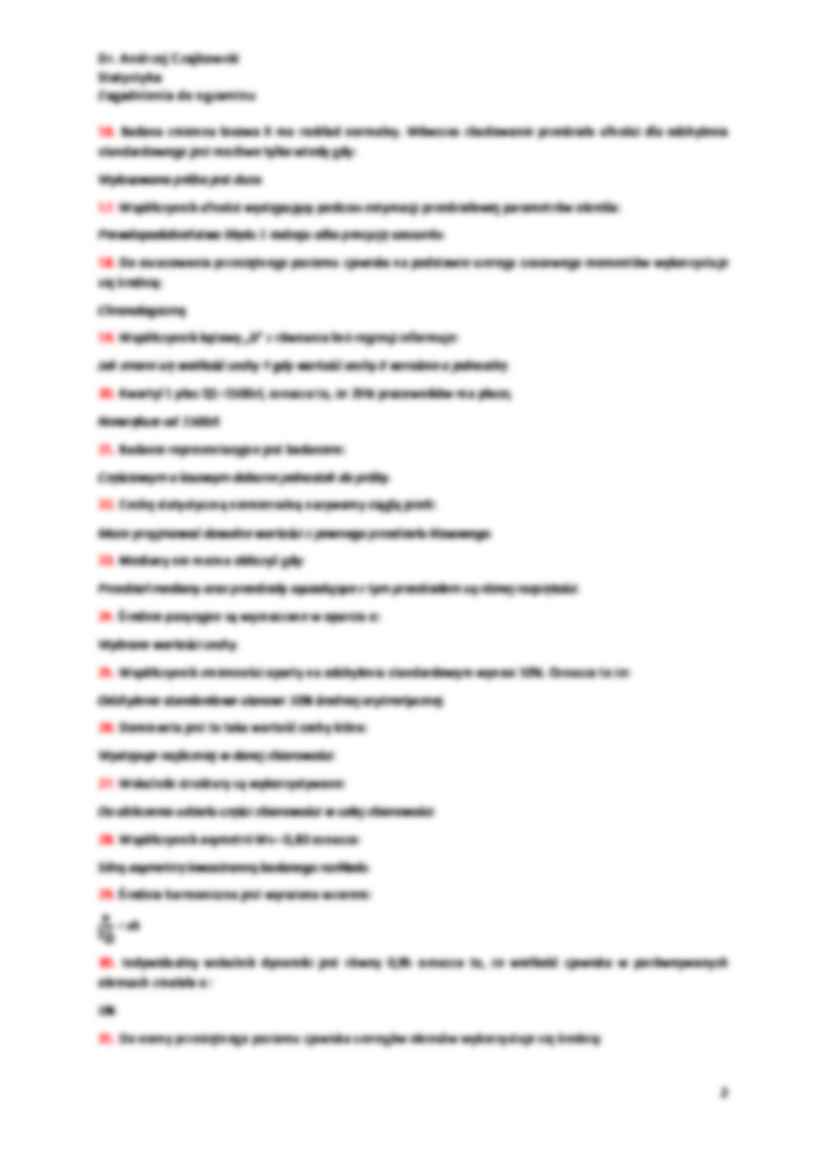 Statystyka - Zagadnienia do egzaminu - strona 2