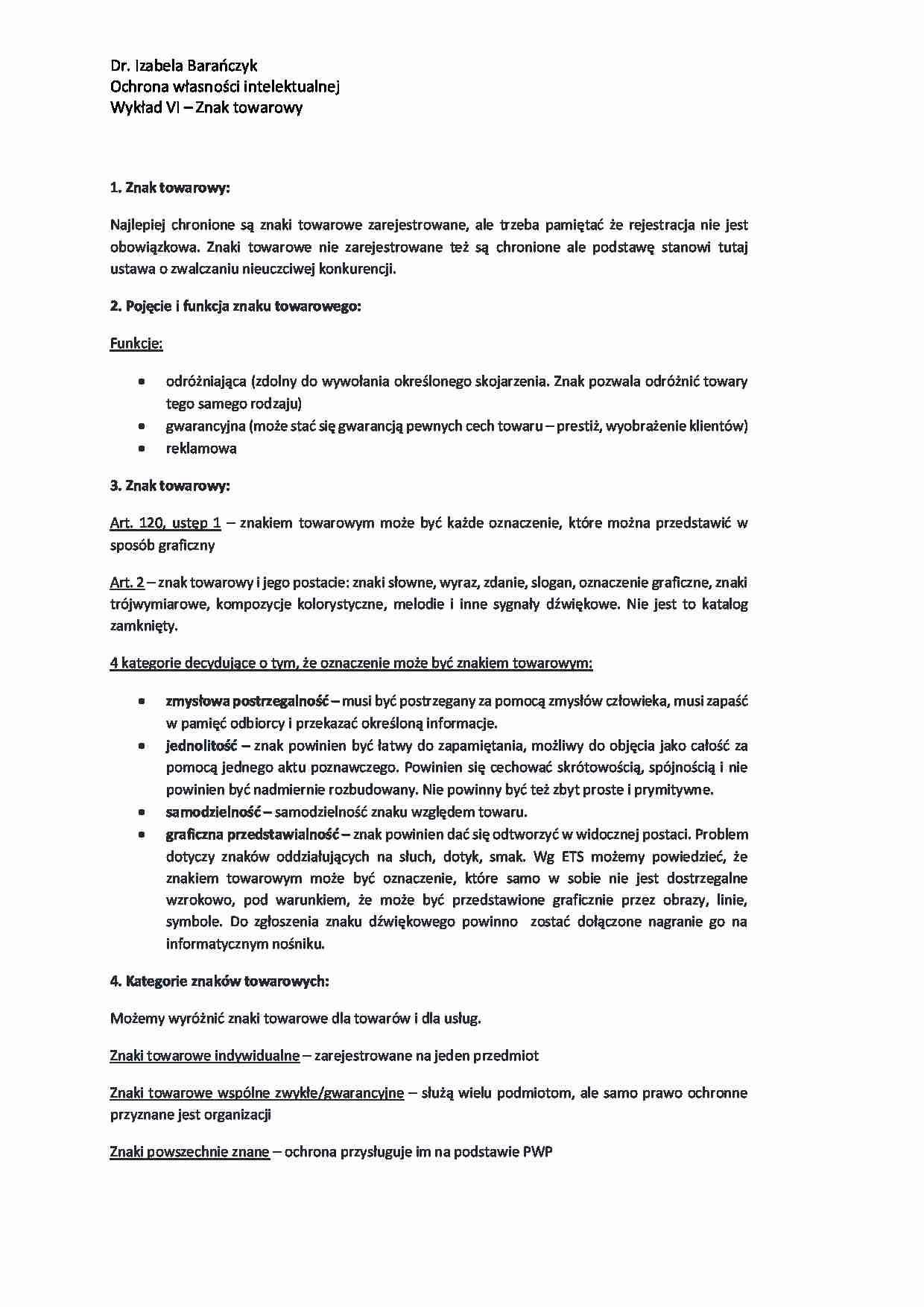 Ochrona Własnoćci Intelektualnej - Znak towarowy - strona 1