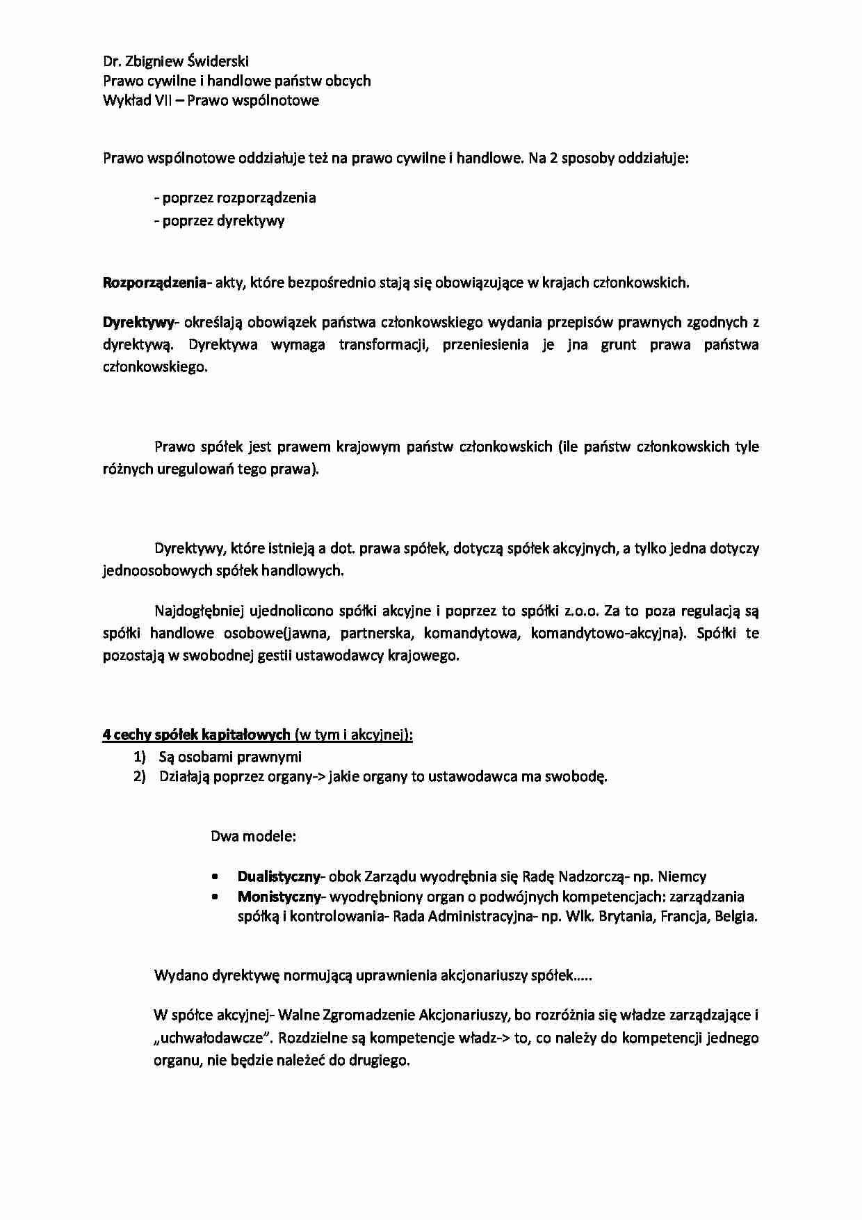 Prawo wspólnotowe - omówienie - strona 1