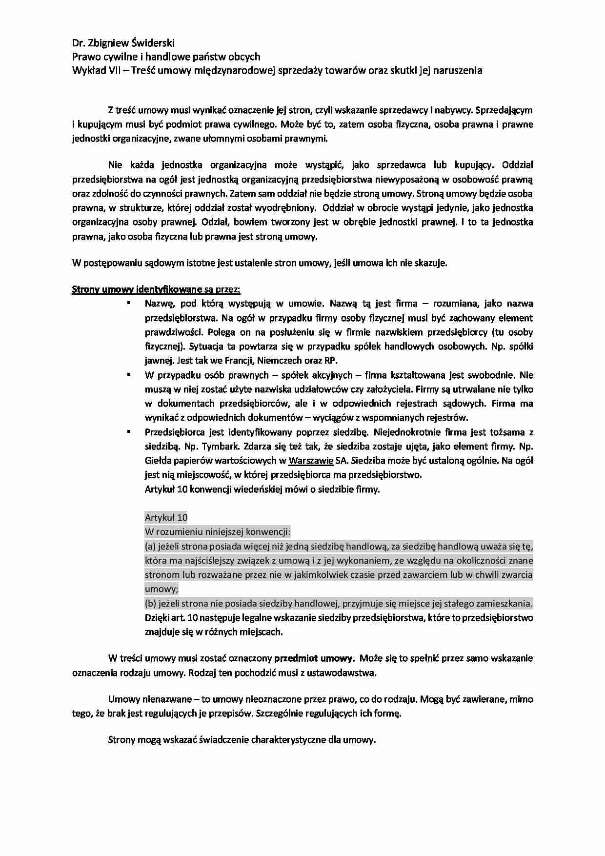  - Tre__ umowy mi_dzynarodowej sprzeda_y towarów oraz skutki jej naruszenia - strona 1