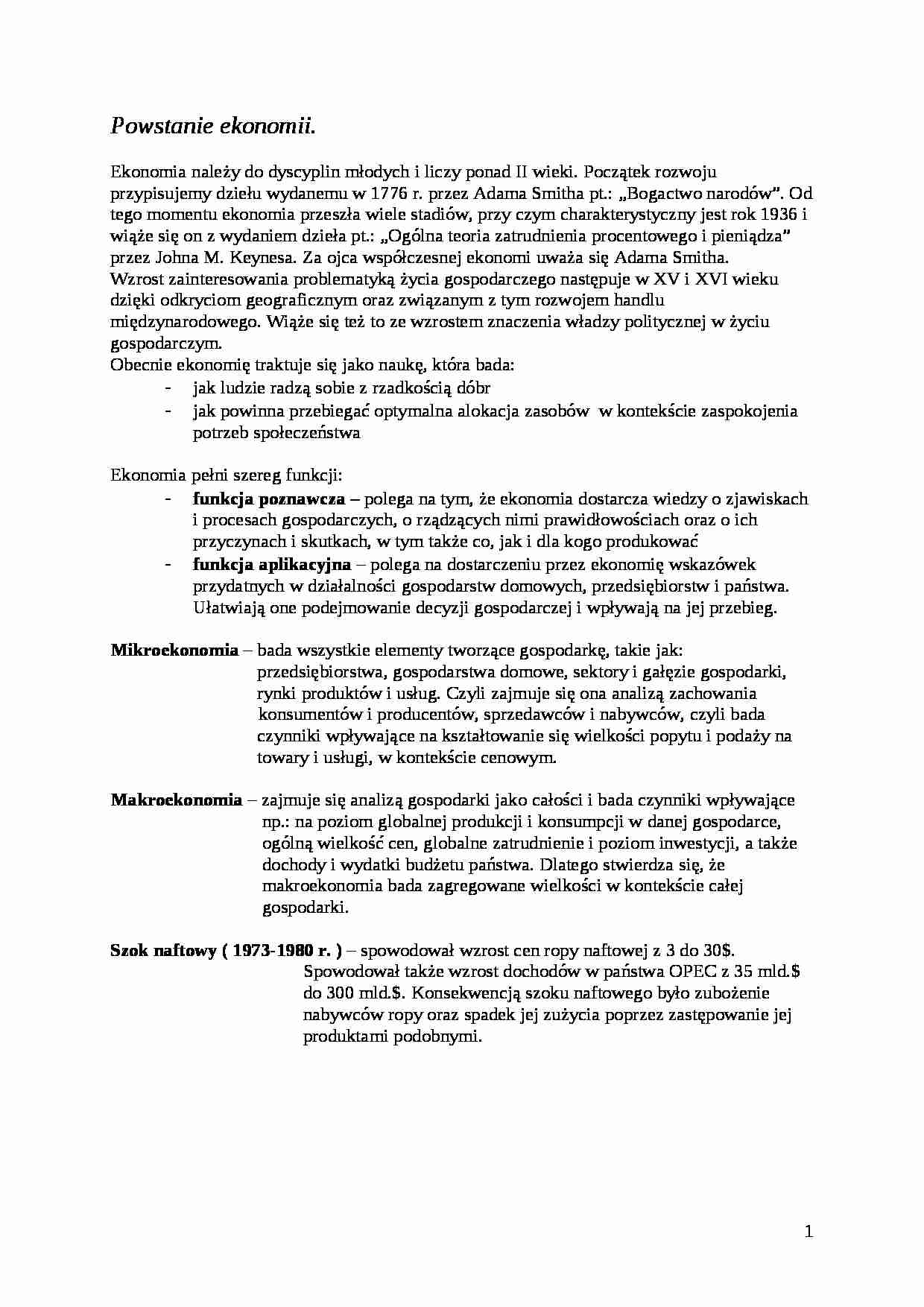 Mikroekonomia - wykłady - strona 1