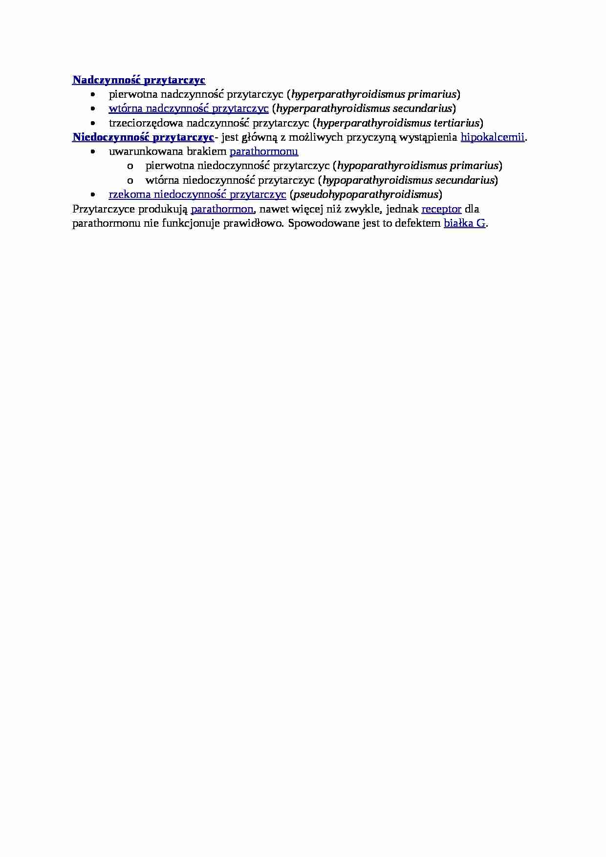 Nadczynność przytarczyc - omówienie - strona 1