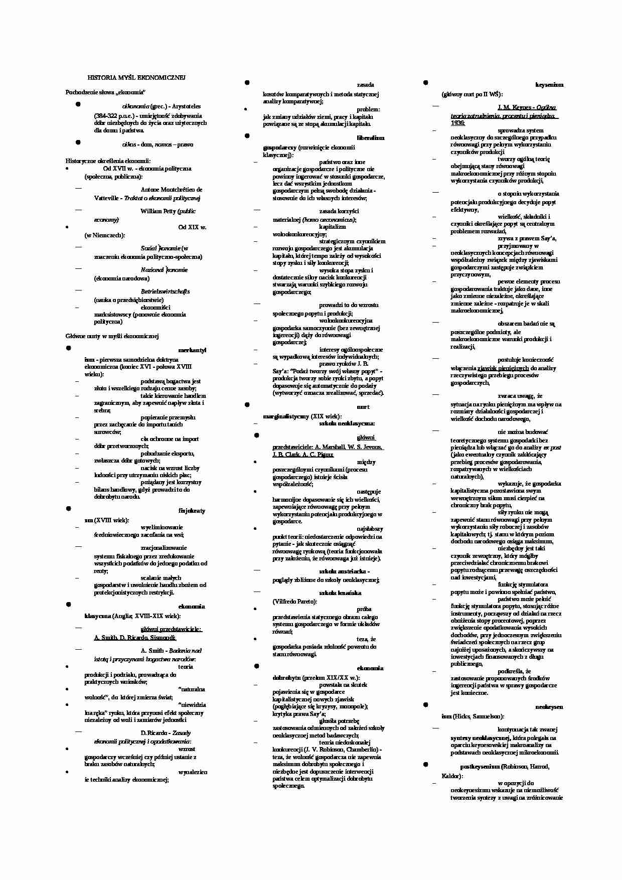 Mikroekonomia ściąga na egzamin - pack 6 - strona 1