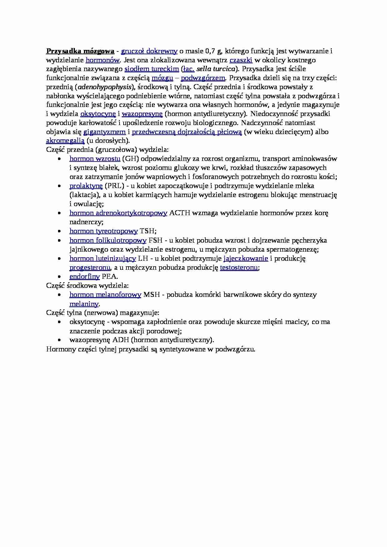 Przysadka mózgowa - omówienie - strona 1