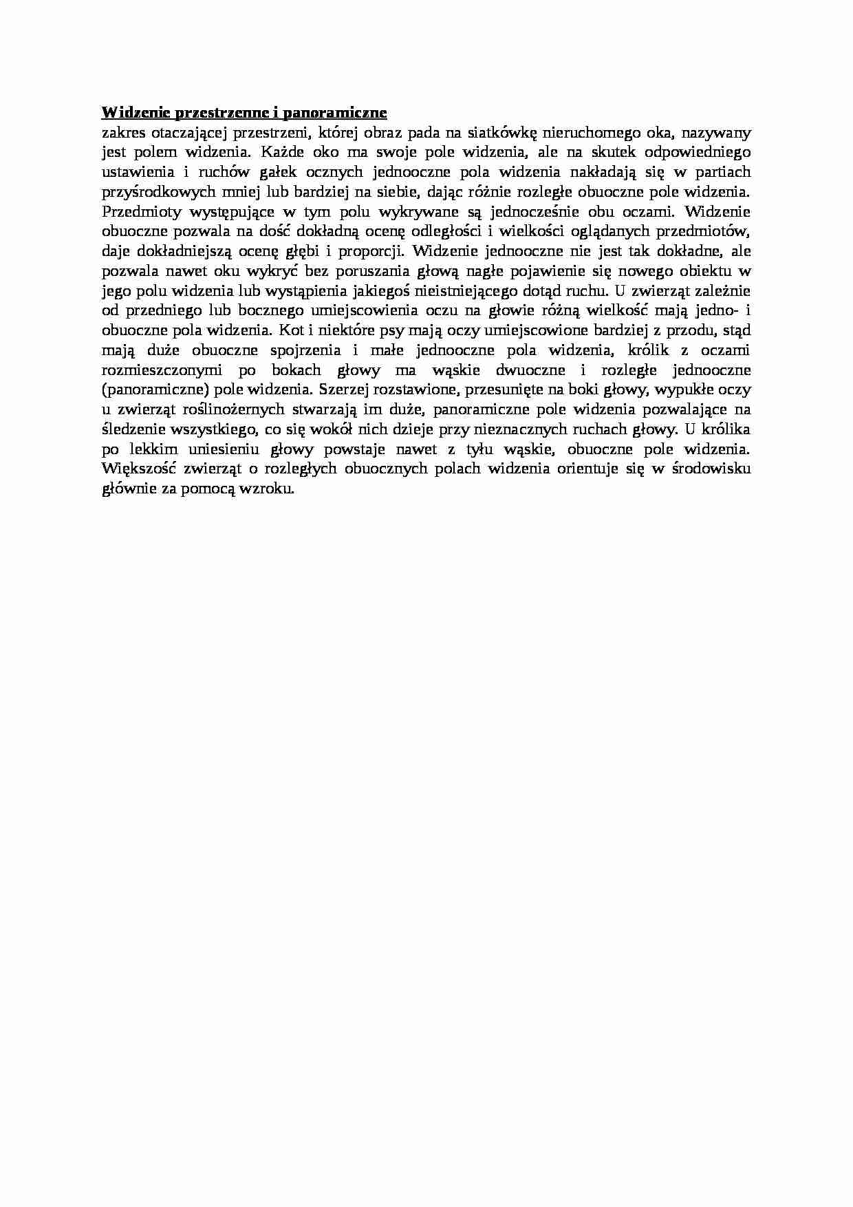 Widzenie przestrzenne i panoramiczne - omówienie - strona 1