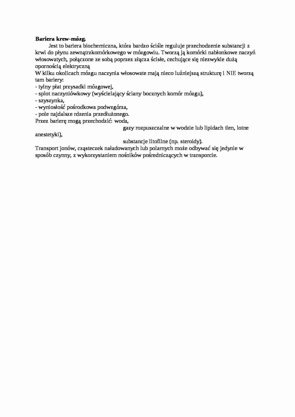 Bariera krew-mózg - omówienie, sem I-IV - strona 1