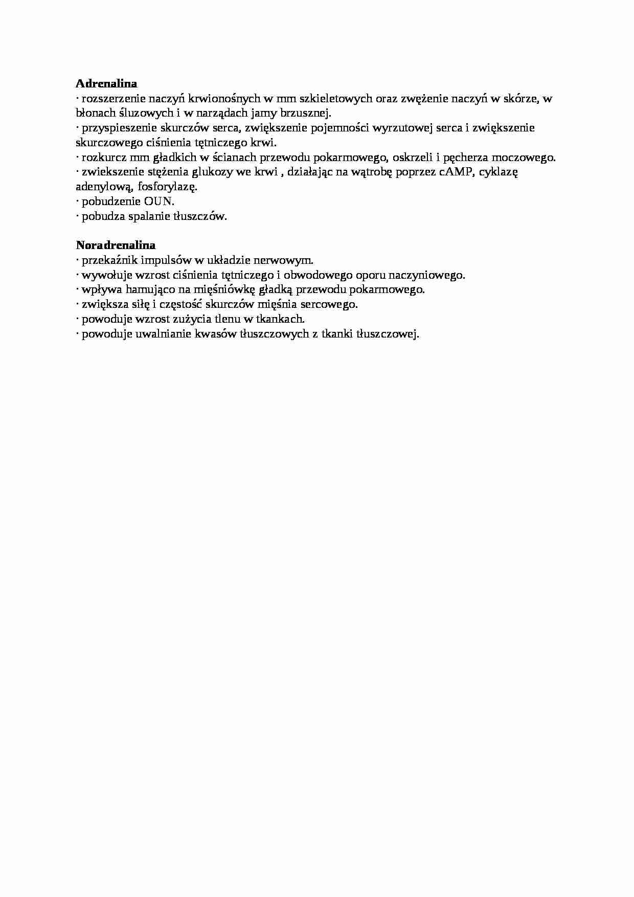 Adrenalina, noradrenalina - omówienie - strona 1