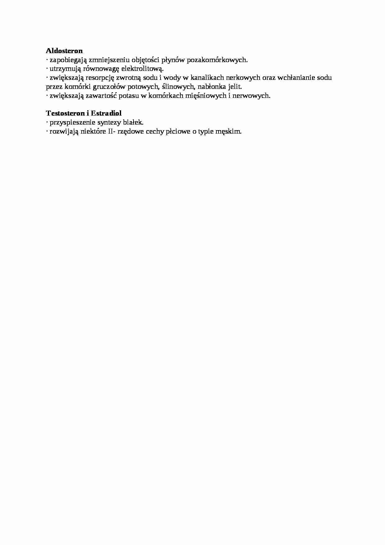 Aldosteron, testosteron i estradiol - omówienie - strona 1