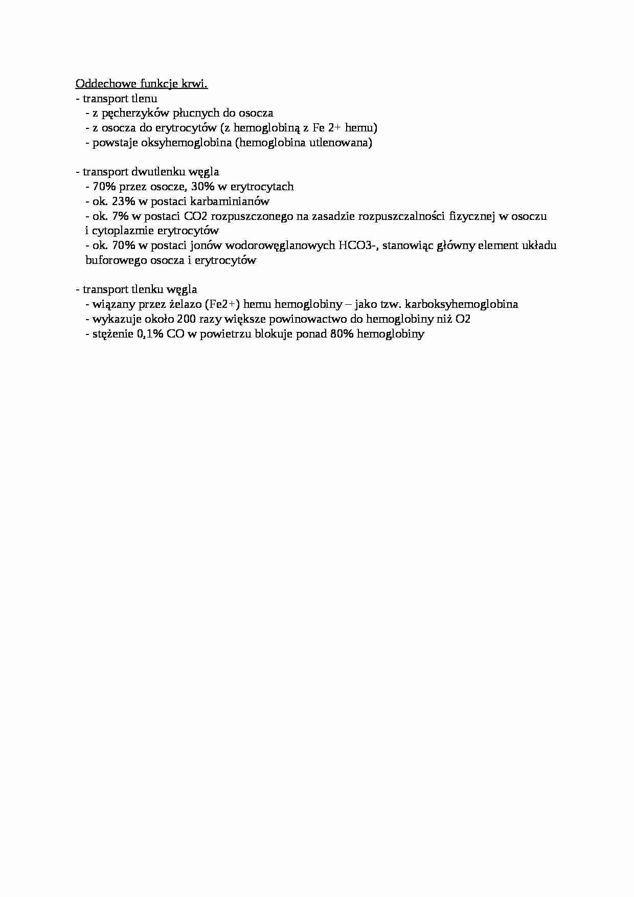 Wykład - oddechowe funkcje krwi - strona 1