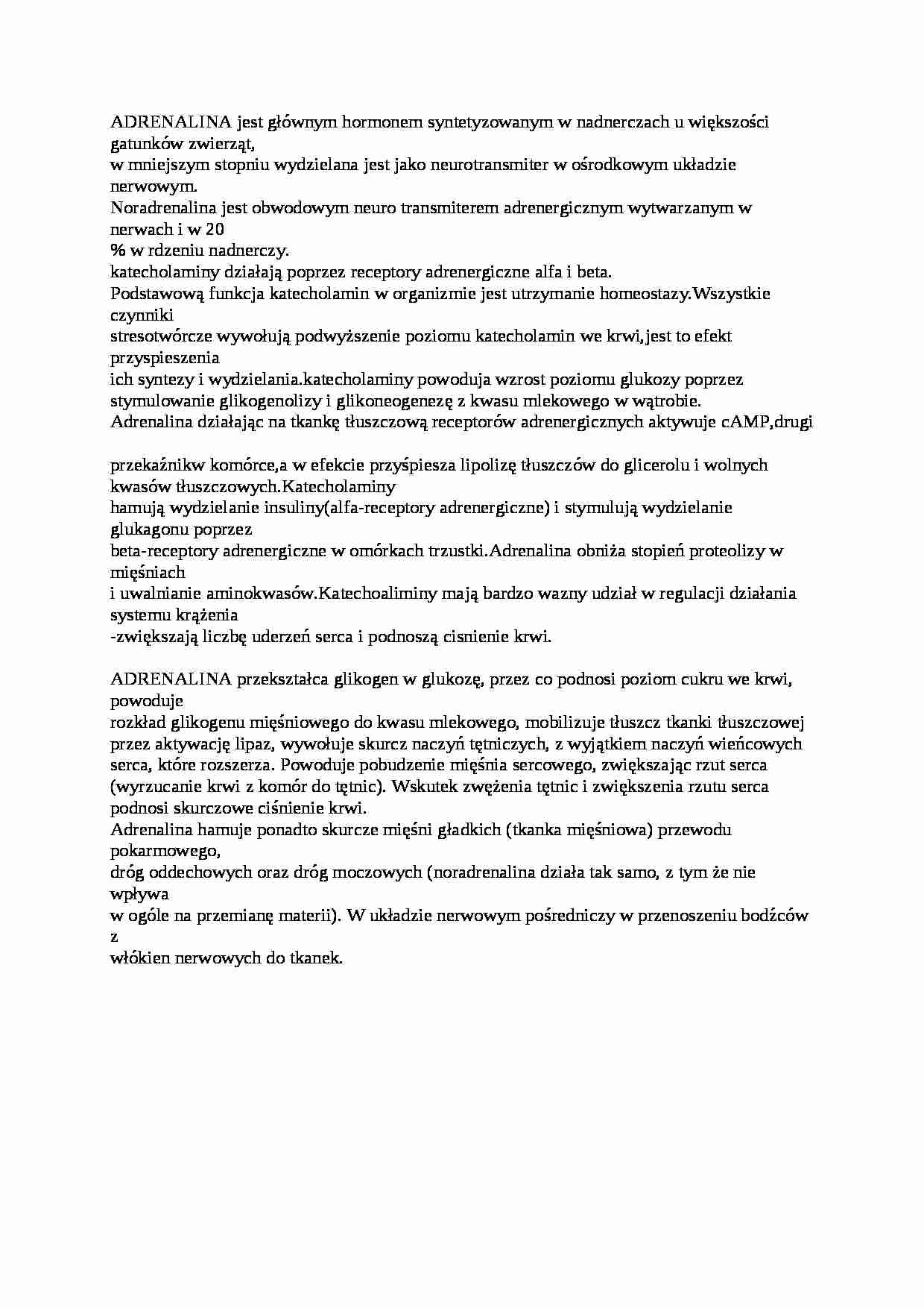 Wykład - działanie adrenaliny - strona 1