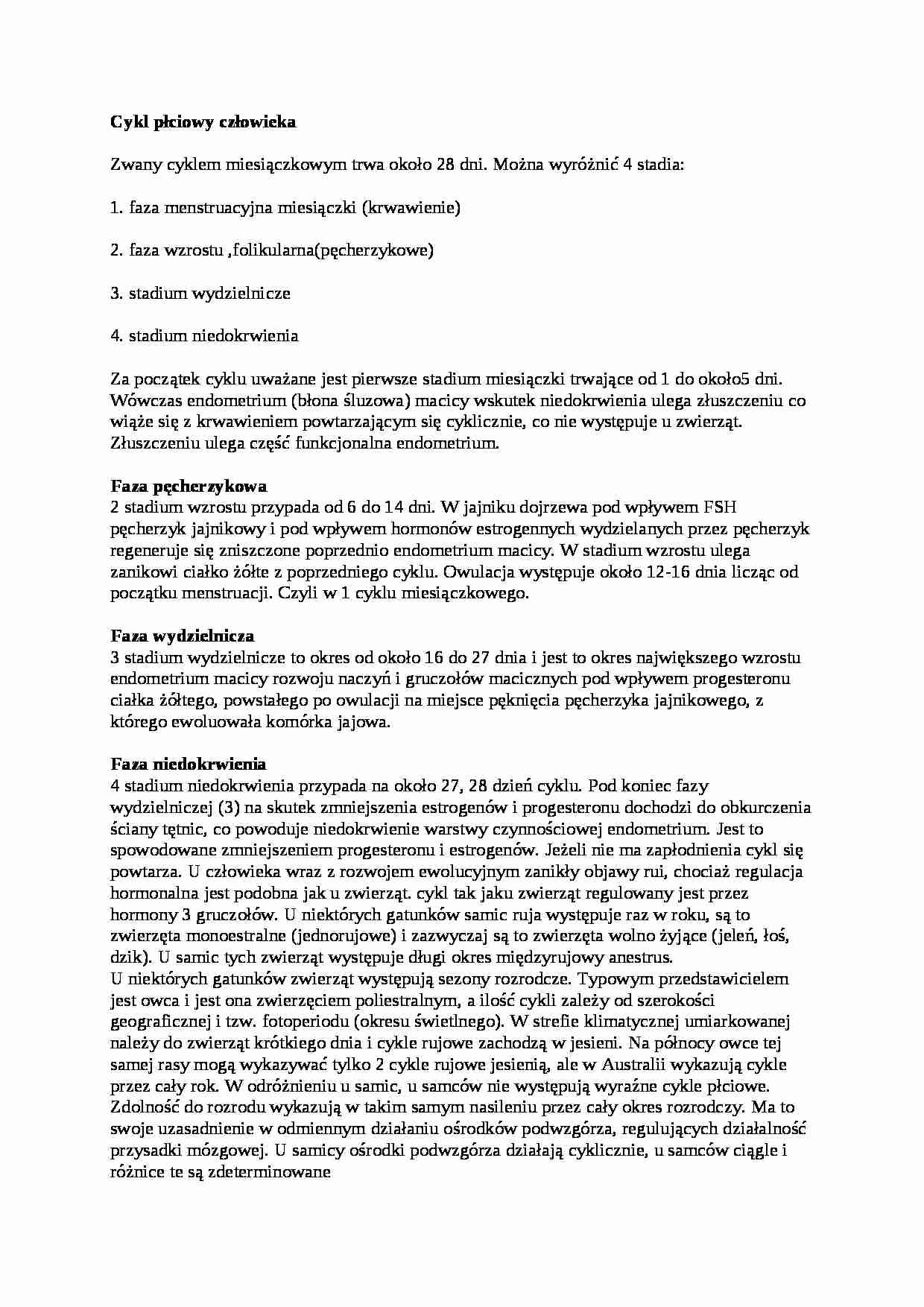 Wykład - cykl płciowy człowieka - strona 1