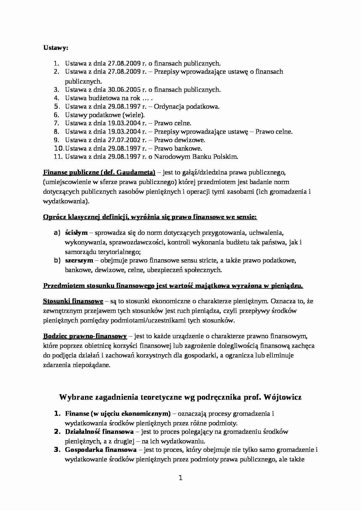 Prawo finansów publicznych - wykłady  - strona 1