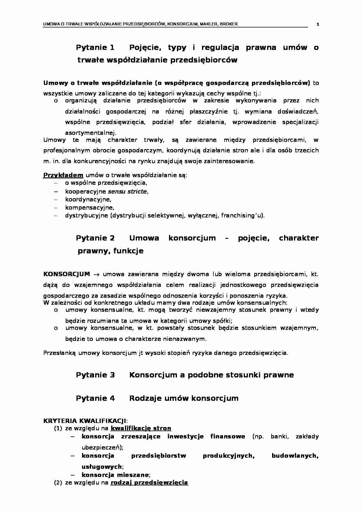 Umowy kooperacyjne - omówienie  - strona 1