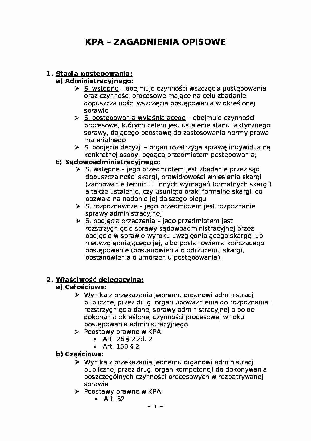 Opracowanie zagadnień - omówienie  - strona 1