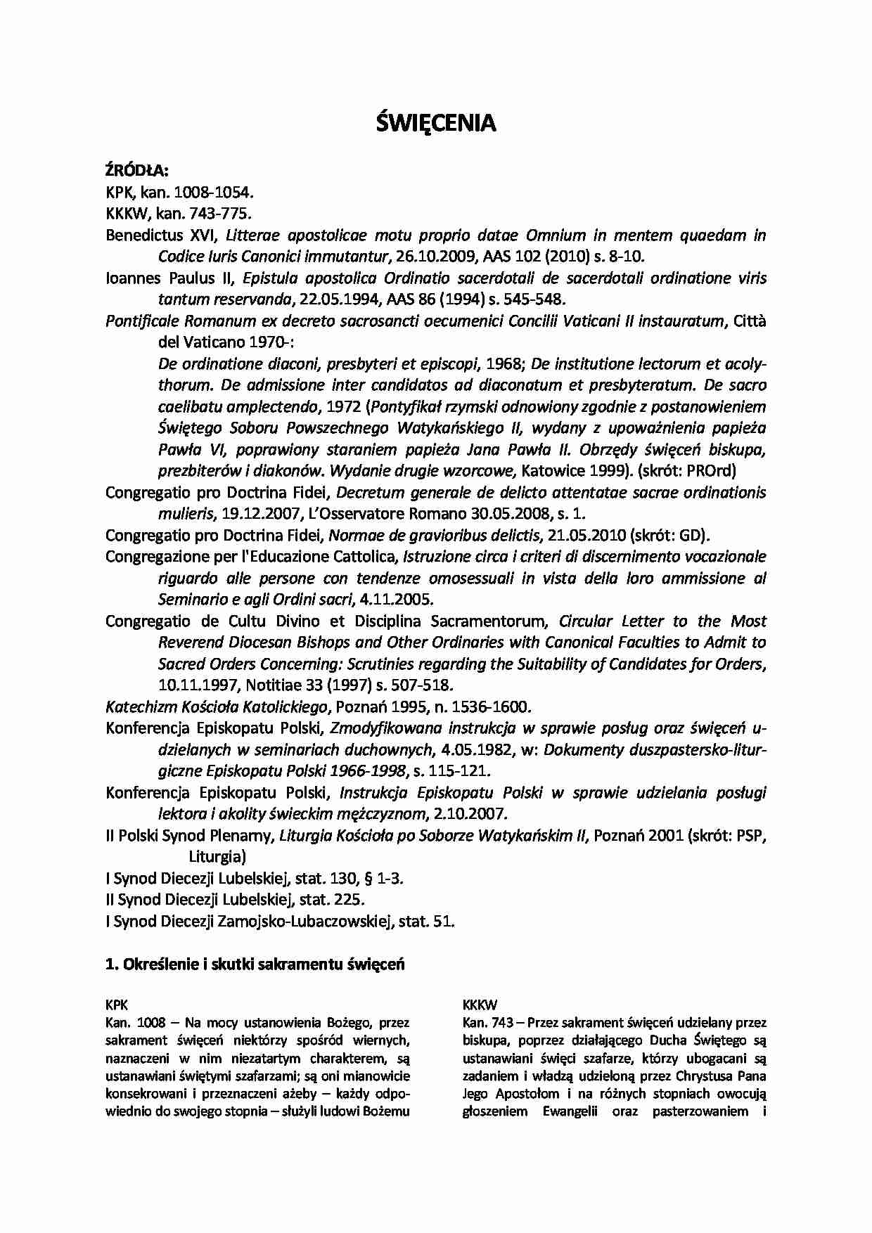 Święcenia - omówienie  - strona 1