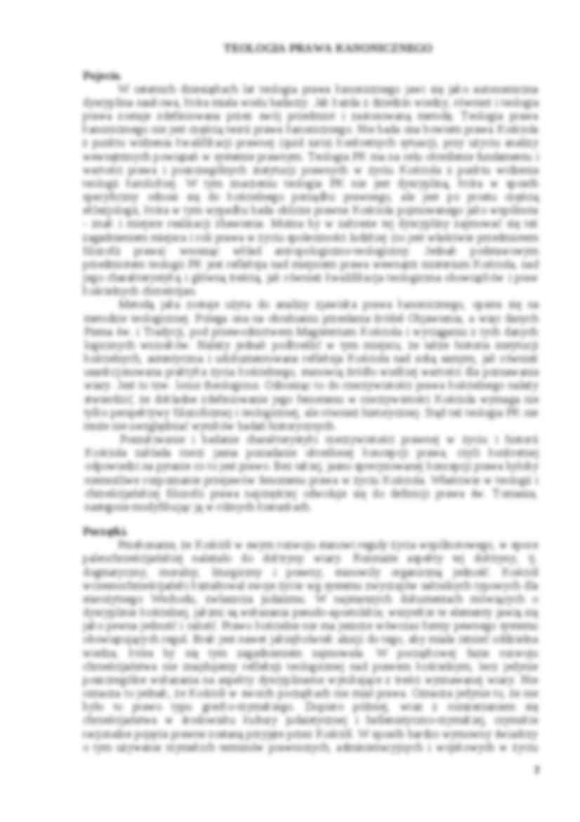 Teologia prawa kanonicznego - opracowanie  - strona 2