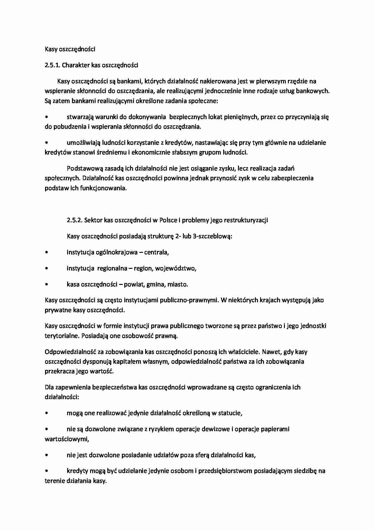 Kasy oszczędnosciowe - wykład - strona 1