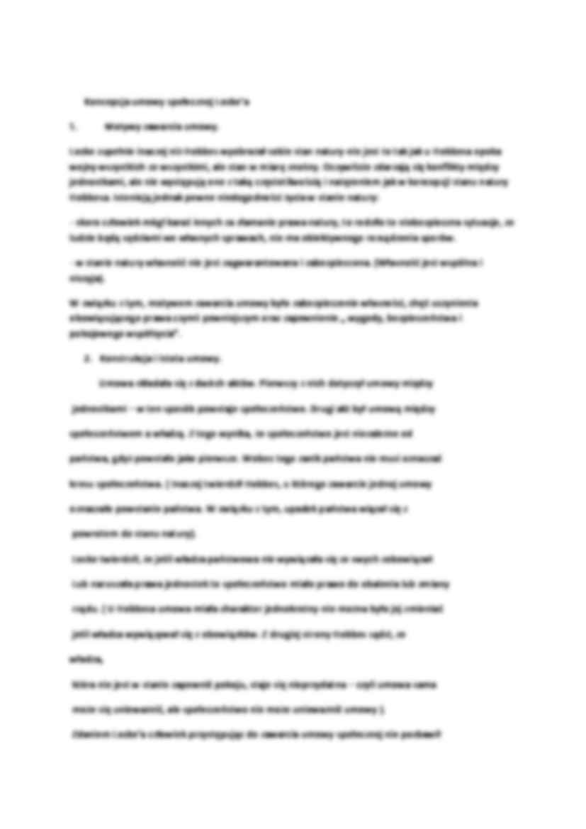 Wykład - koncepcja Locke'a istota, konstrukcja, konsekwencje. 2sem - strona 2