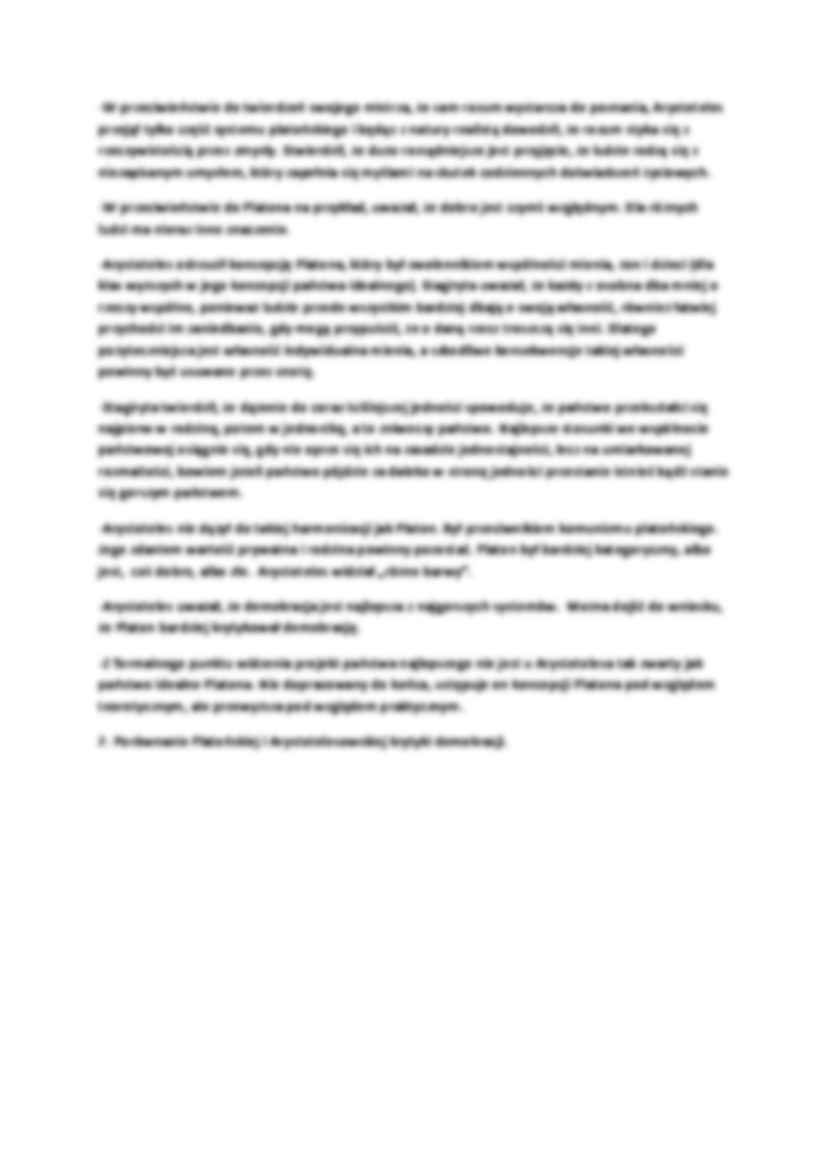 Platon i Arystoteles - podobieństwa i różnice - wykład, 2sem - strona 2