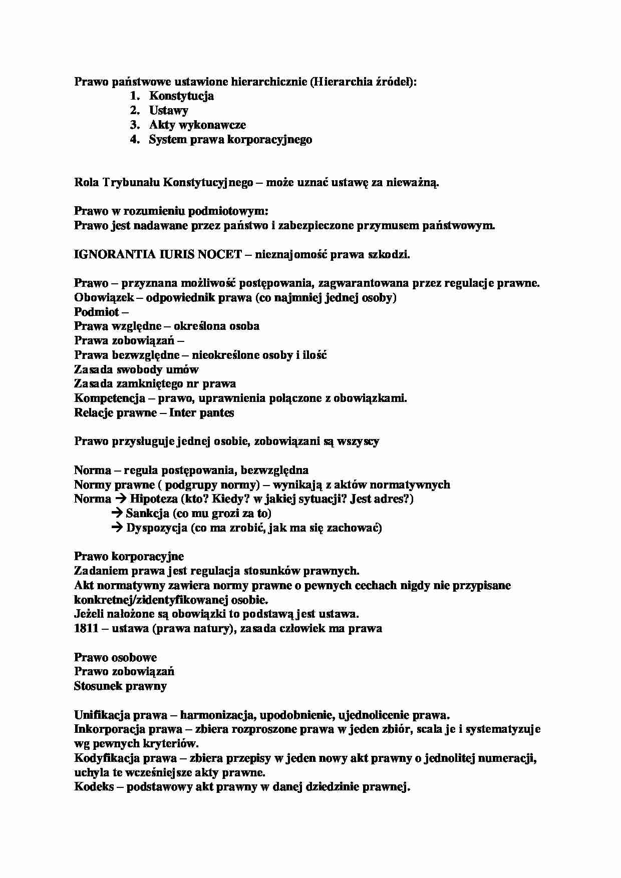 Prawo - kodeks, konstytucja - wykład - strona 1