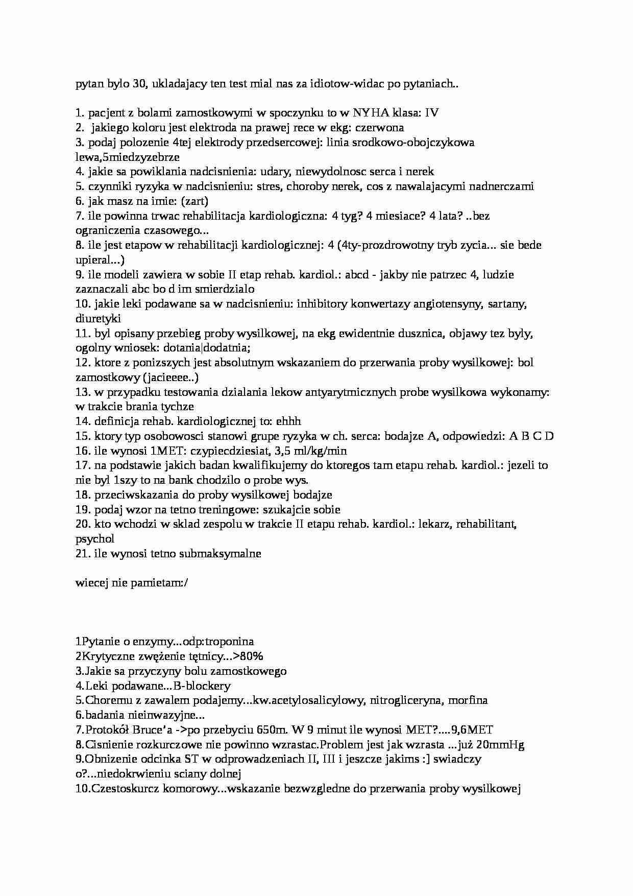 Kardiologia-giełda pytań - strona 1