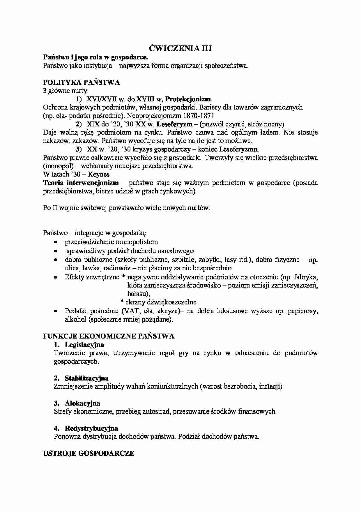 Rola państwa w gospodarce - Interwencjonizm - strona 1