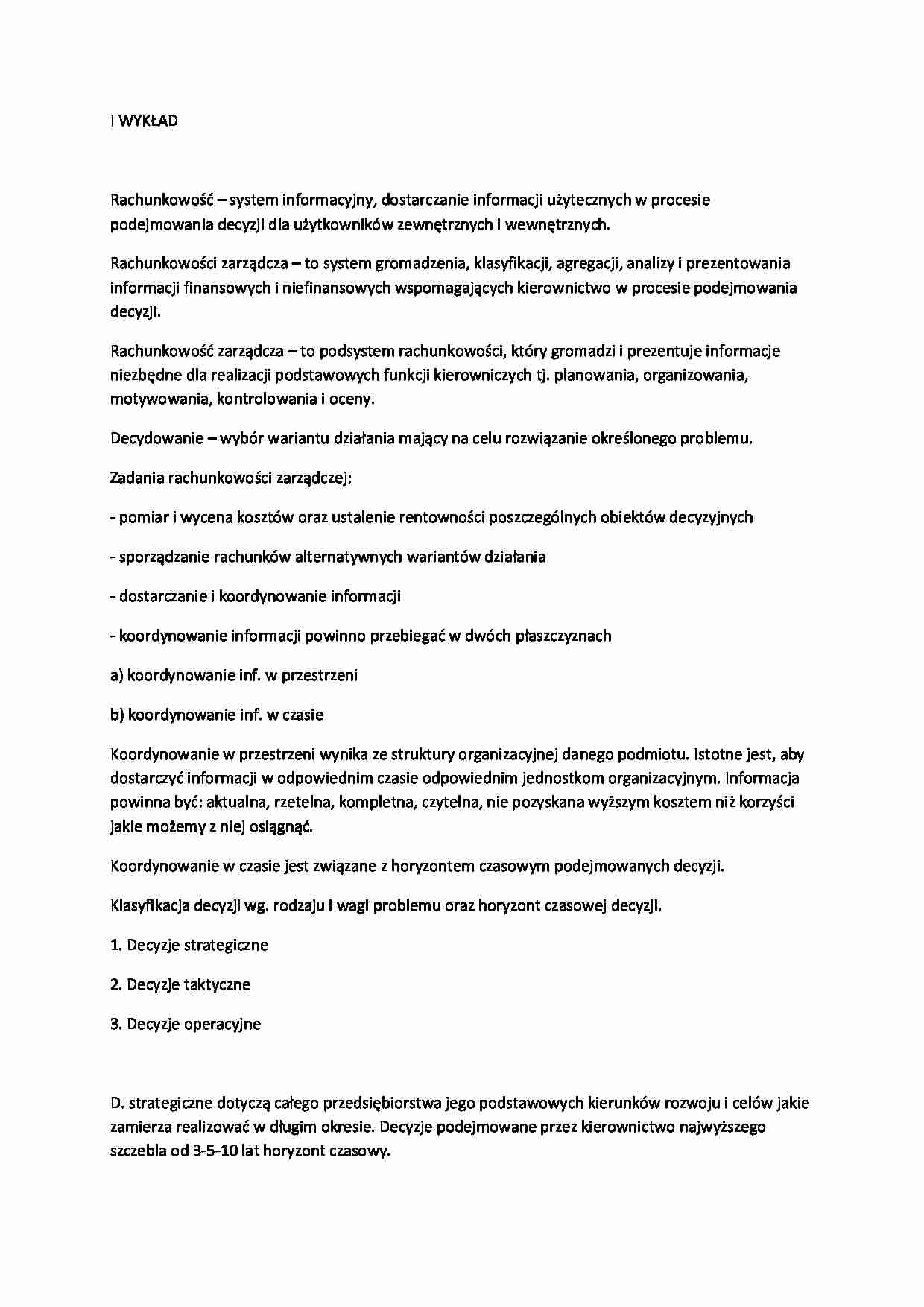 Rachunkowość wykład 1 - strona 1