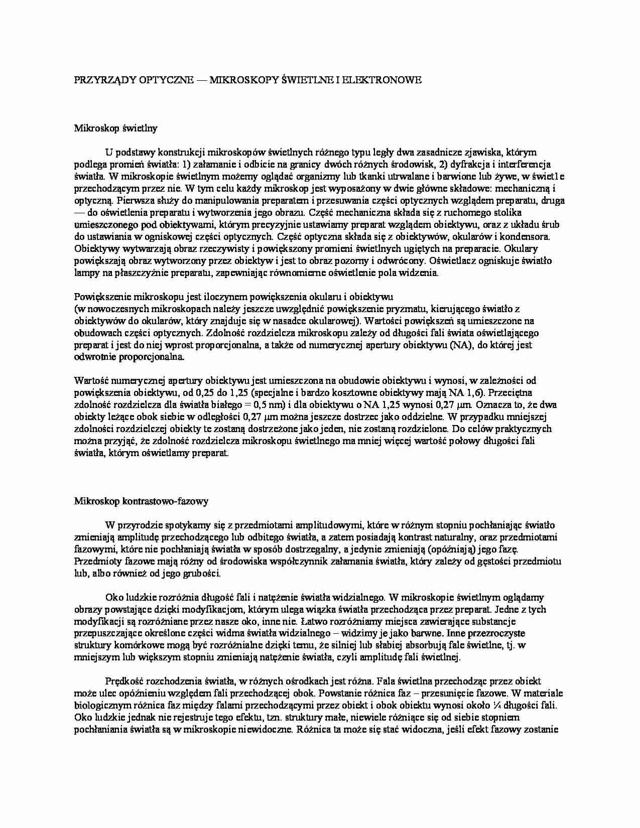 Mikroskopy- omówienie - strona 1
