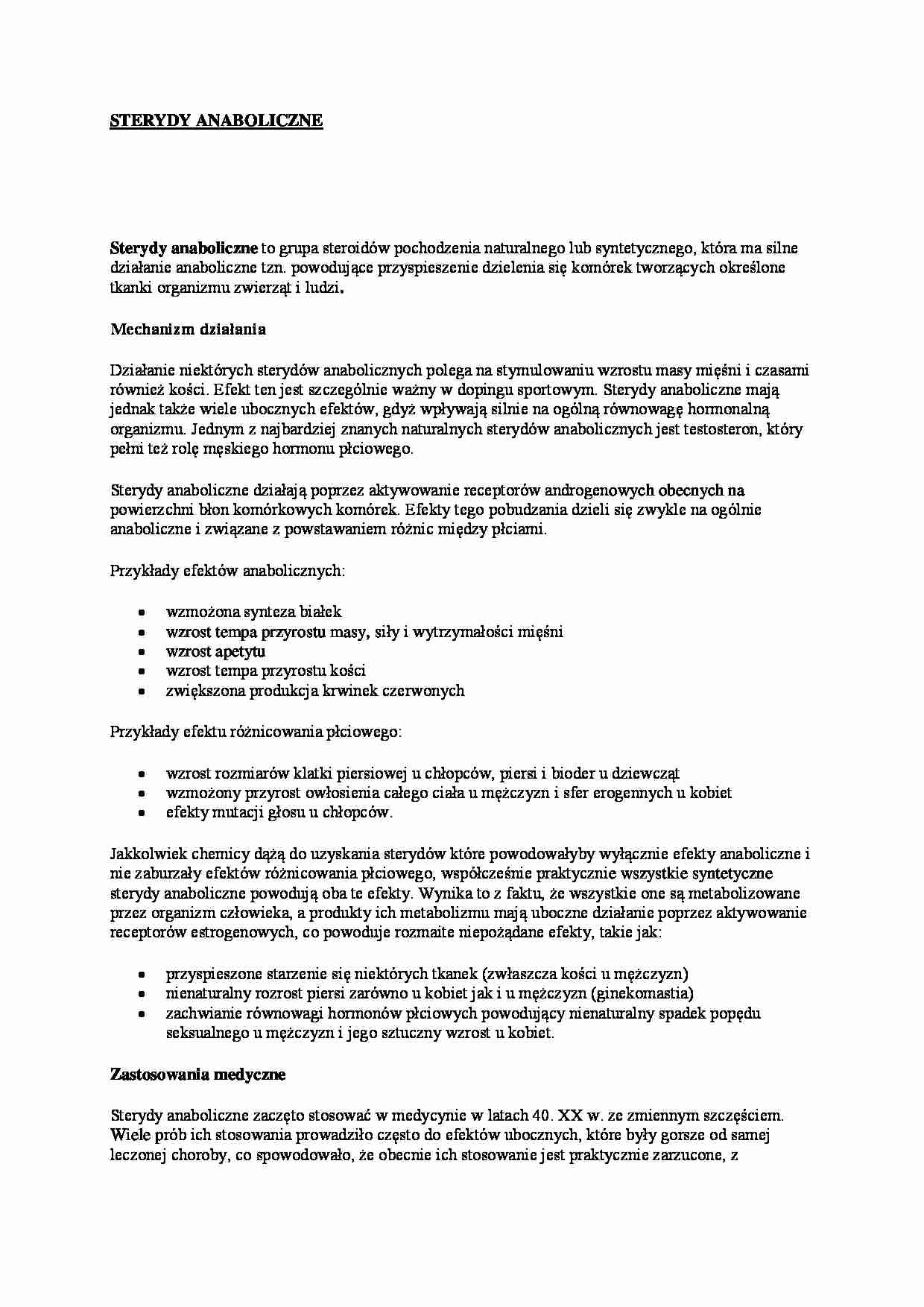 Sterydy anaboliczne- omówienie - strona 1